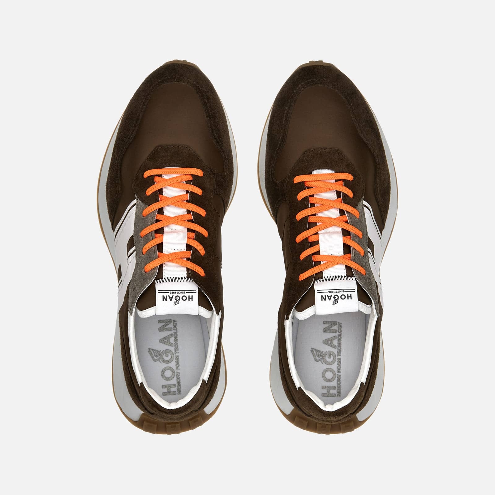 Sneakers Hogan H601 Brown White Orange - 4