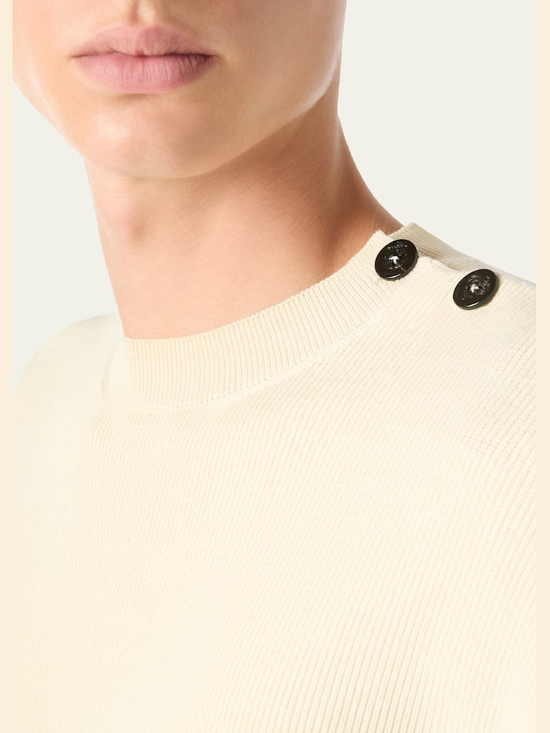 Men's Sloop Buttoned-Shoulder Wool Crewneck Sweater 5