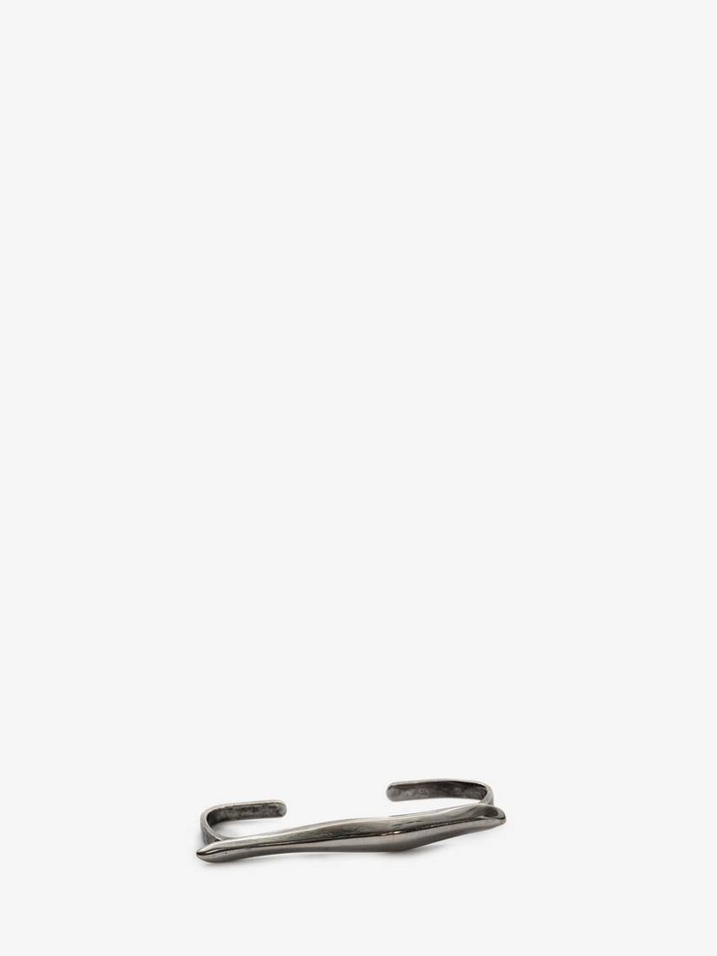 Molten Ear Cuff in Antique Silver 4