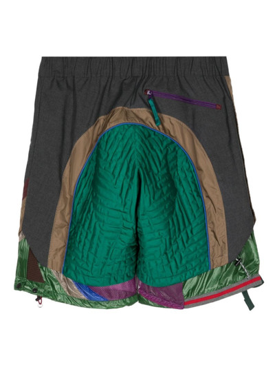 Kolor colour-block layered shorts outlook