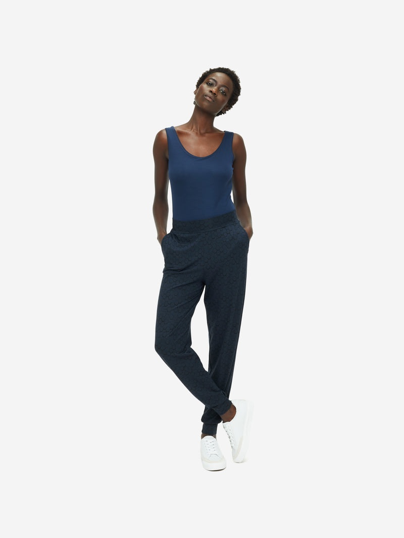 Women's Track Pants London 6 Micro Modal Stretch Navy - 3