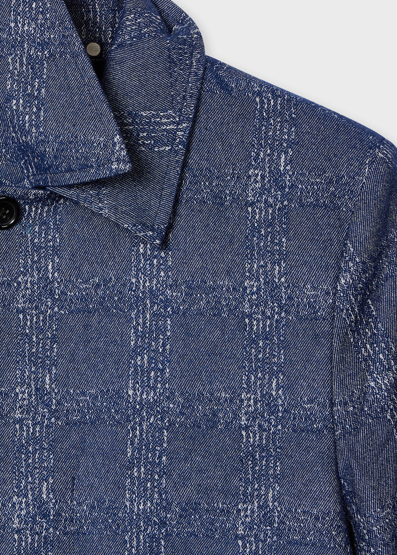 Paul Smith Blue Marl Jacquard Cropped Jacket outlook