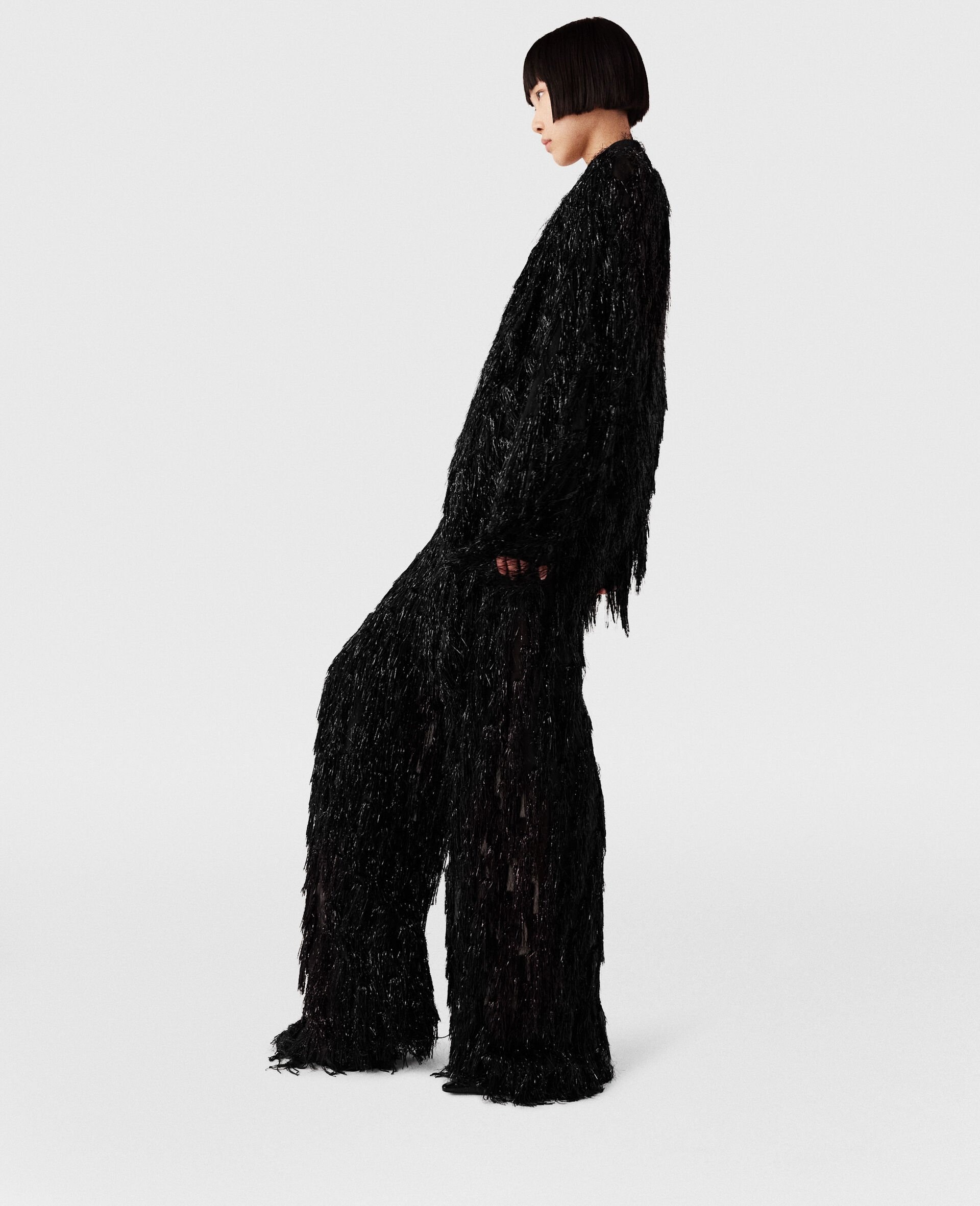 Low-Rise Glitter Tassel Trousers - 6