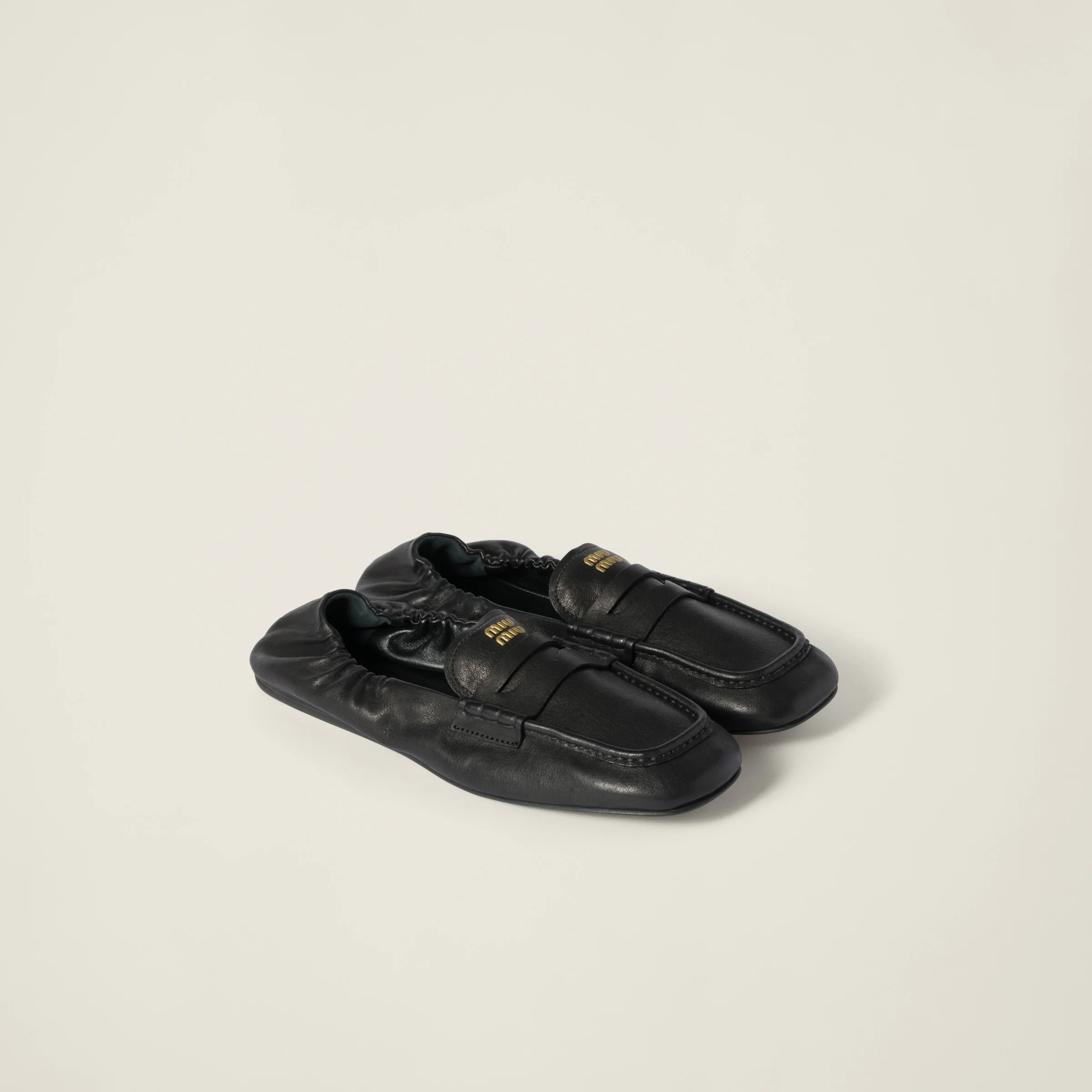 Ruches nappa leather ballerinas - 1