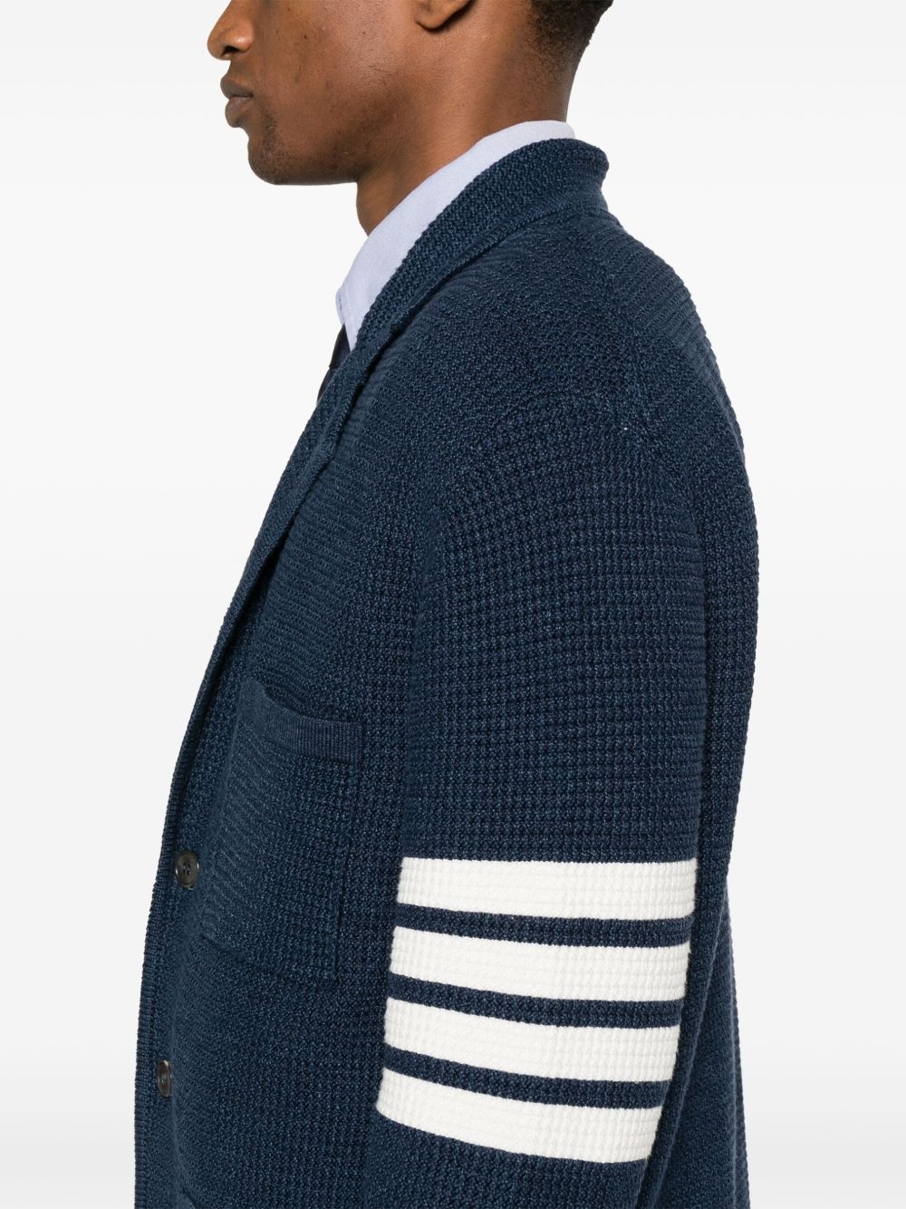 notched-lapels drop-shoulder cardigan - 5