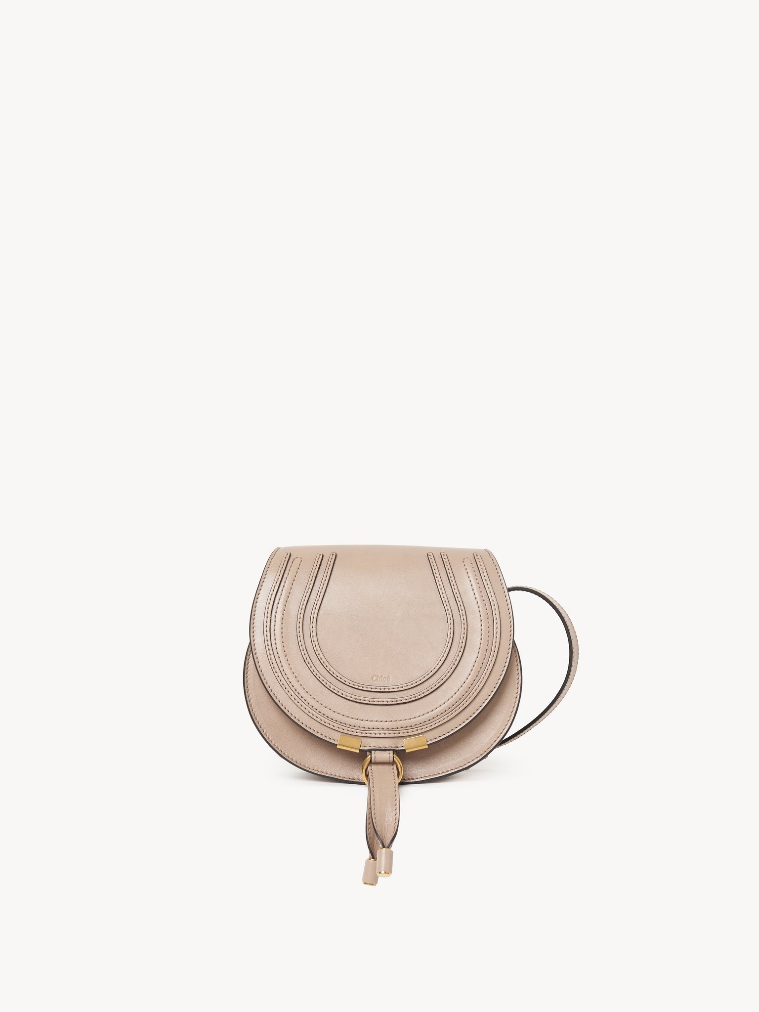 SMALL MARCIE SADDLE BAG IN SHINY LEATHER - 1