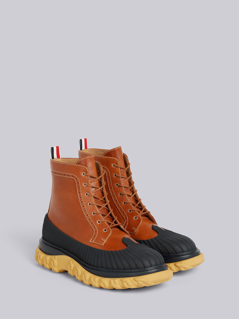 Camel Calf Leather Rubber Sole Longwing Duck Boot 3