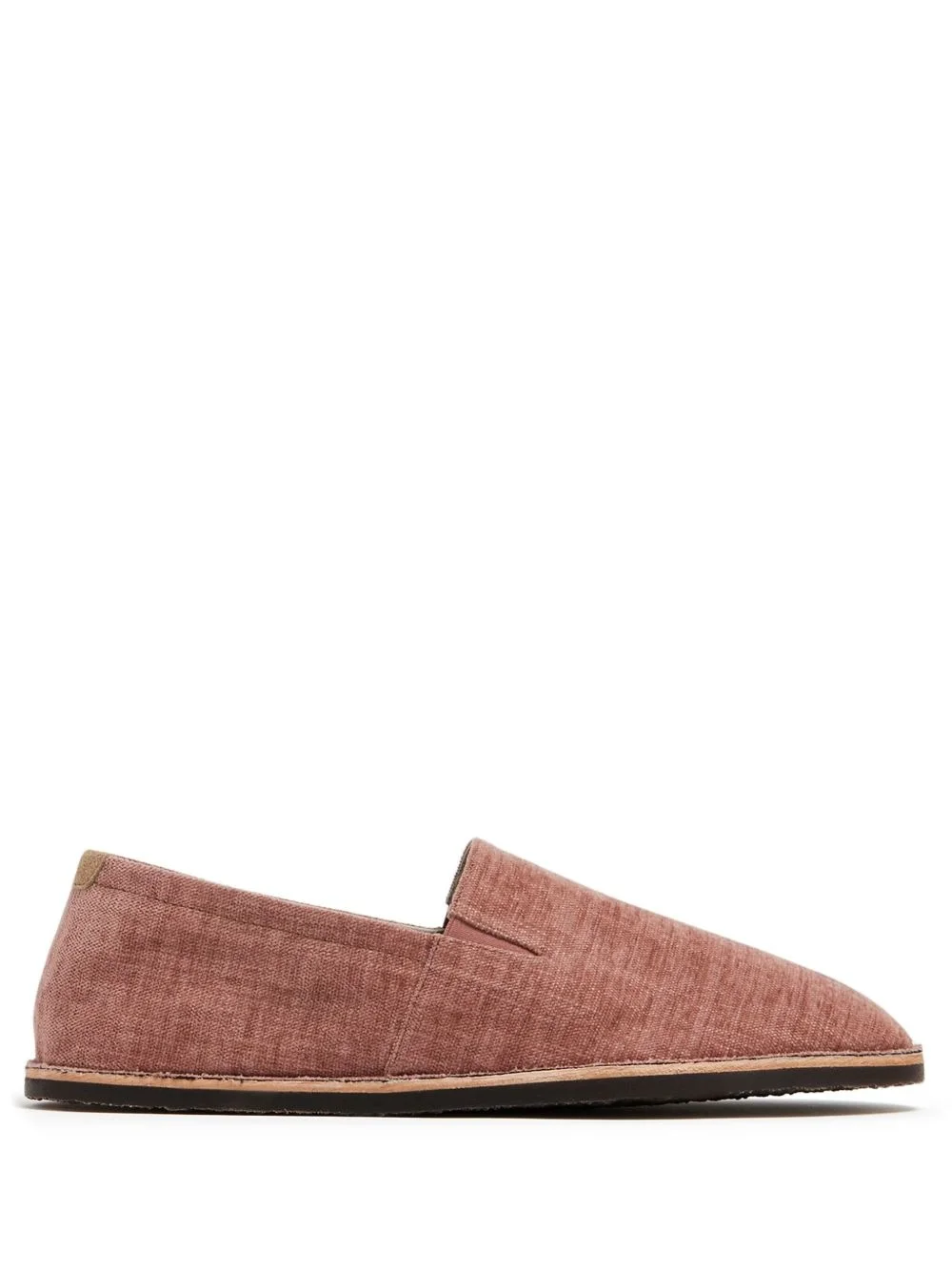 round-toe canvas loafers - 1