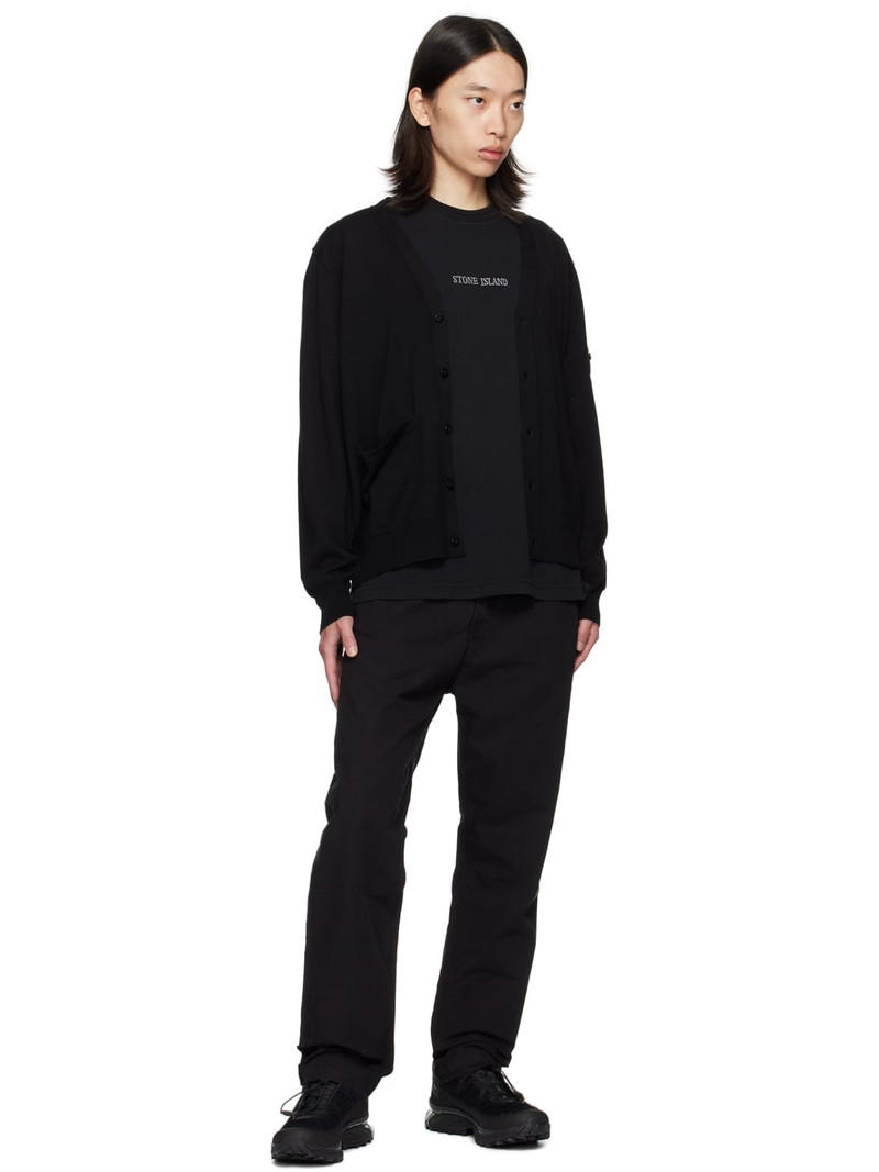 Stone Island Black Embroidered-Logo T-Shirt outlook
