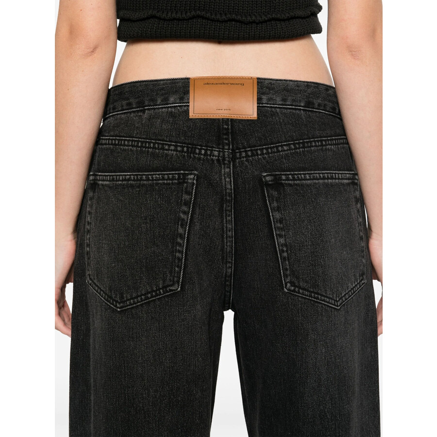 Alexander Wang Slit Hem Jeans With Prestyle Hotfix Undie - 5