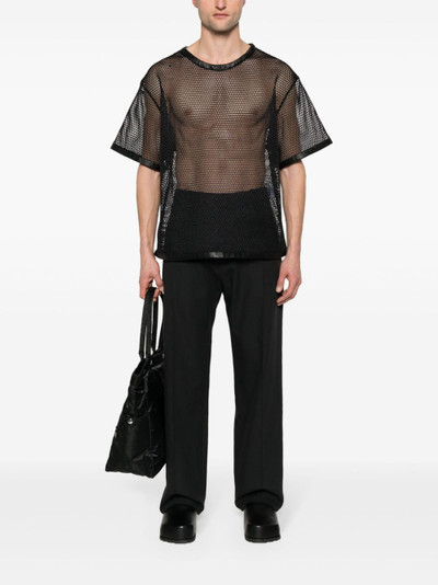 Jil Sander perforated leather-trim T-shirt outlook