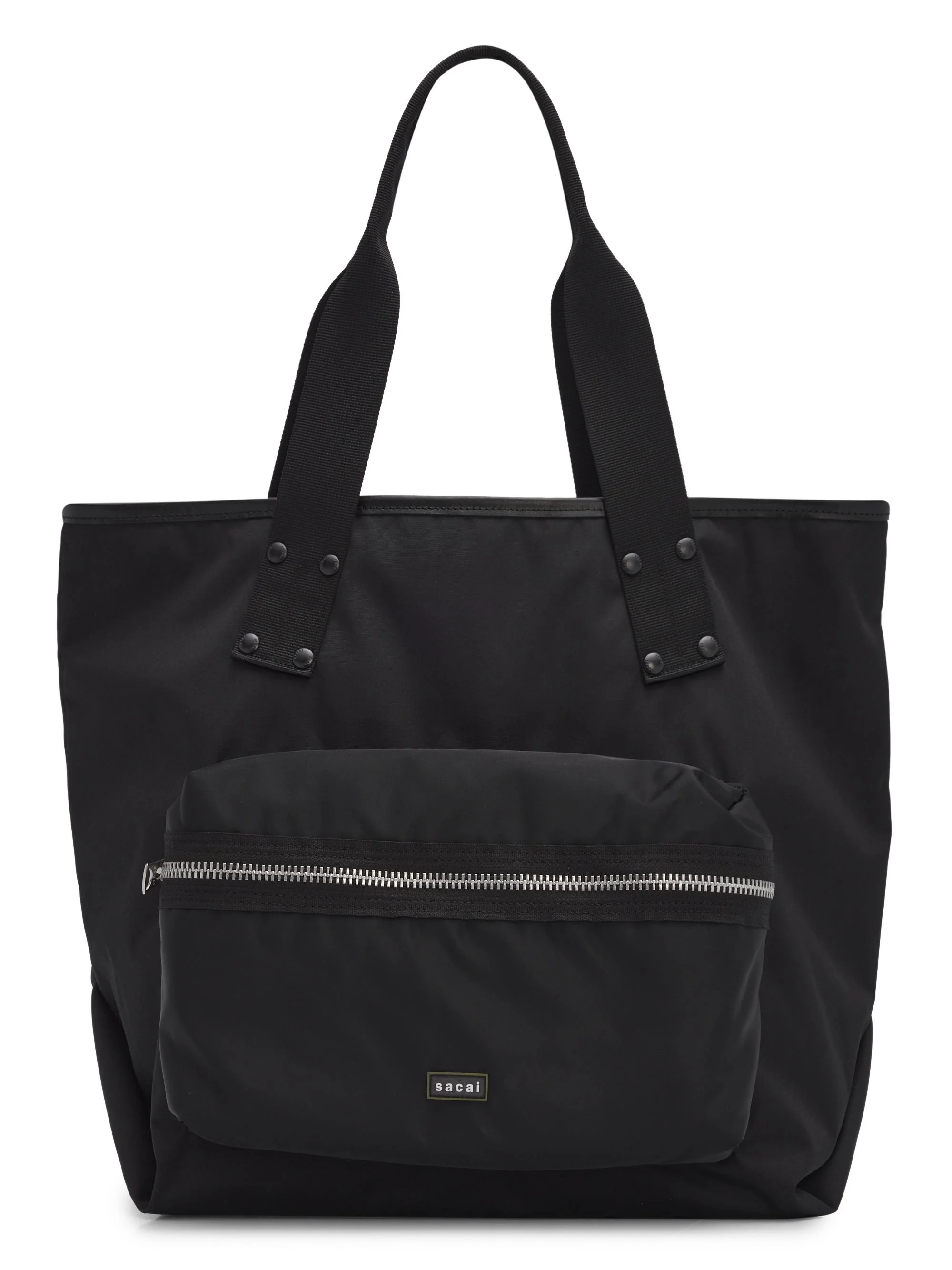 Men's Large Pocket Tote Bag - Black - 1