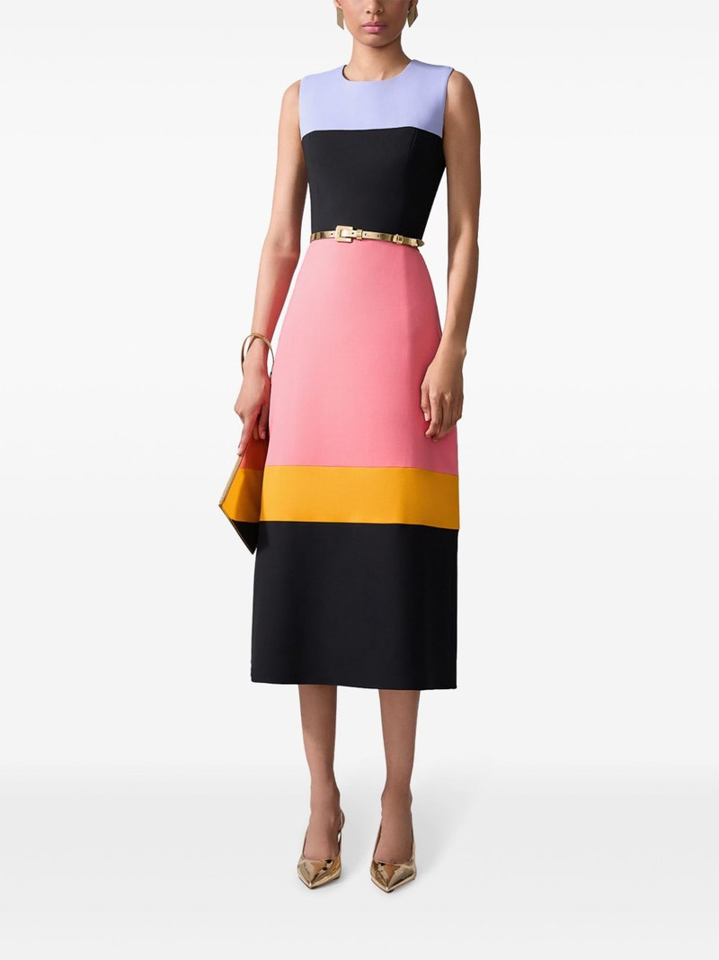 CAROLINA HERRERA sleeveless colourblock midi dress outlook