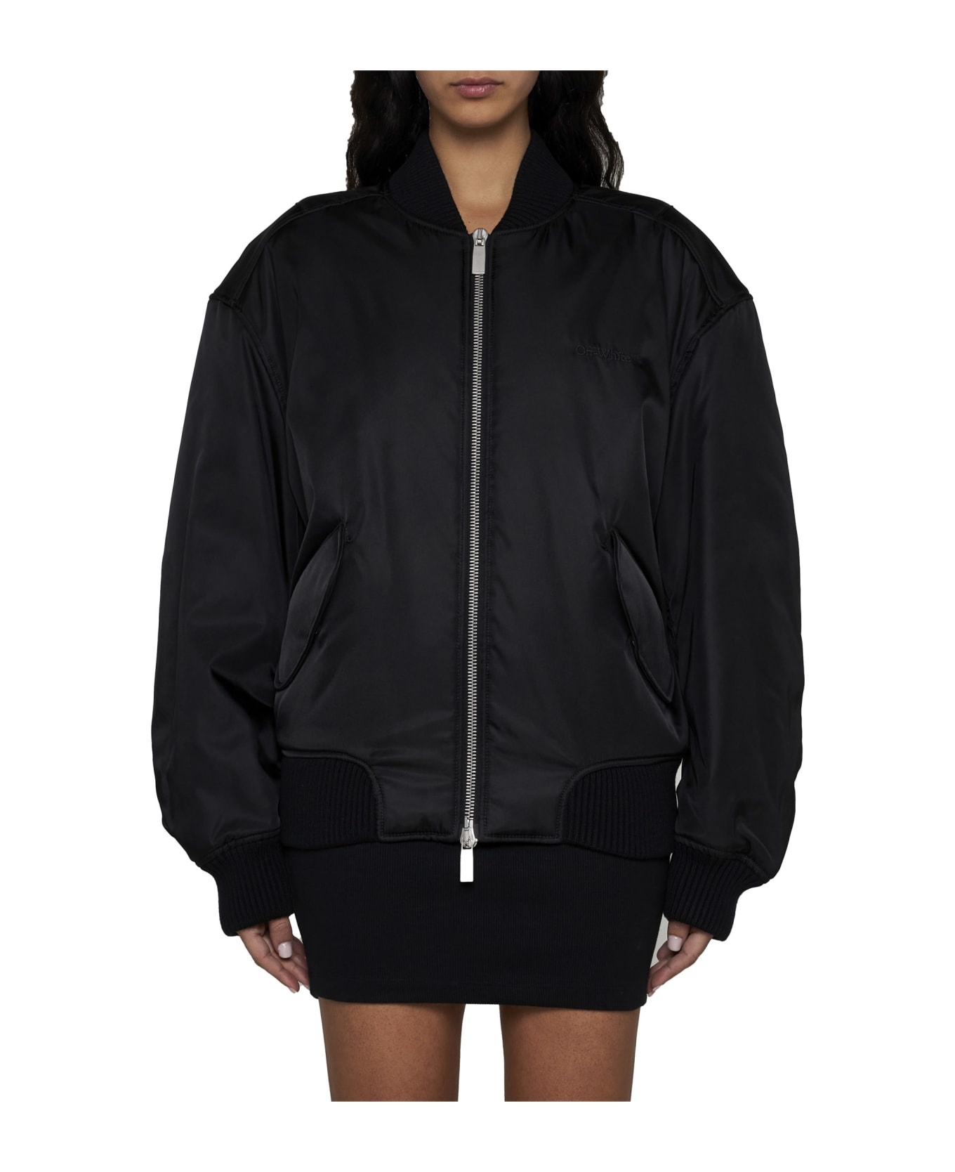 Black Oversize Nylon Jacket - 3