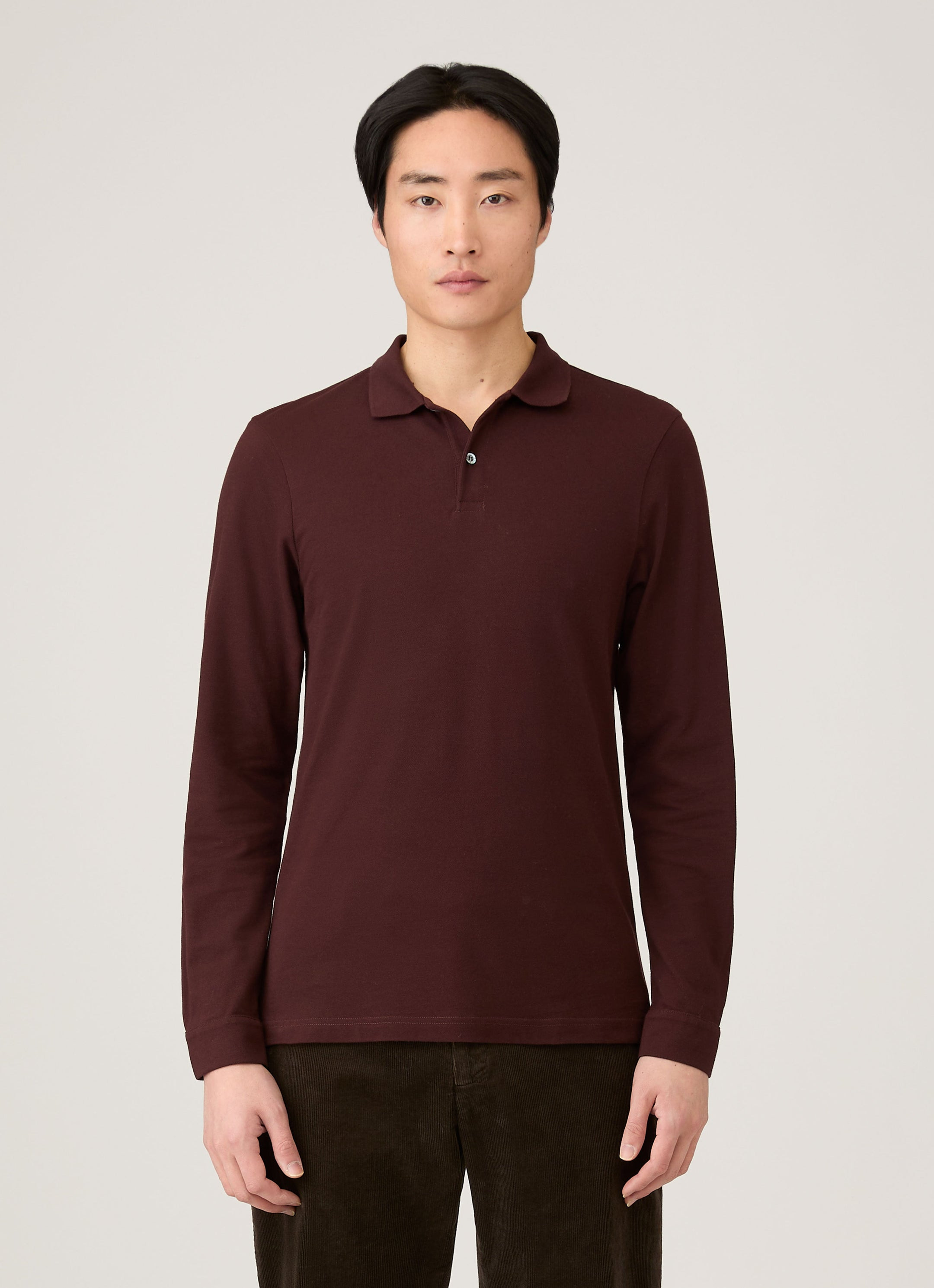 Long Sleeve Piqué Polo Shirt - 2
