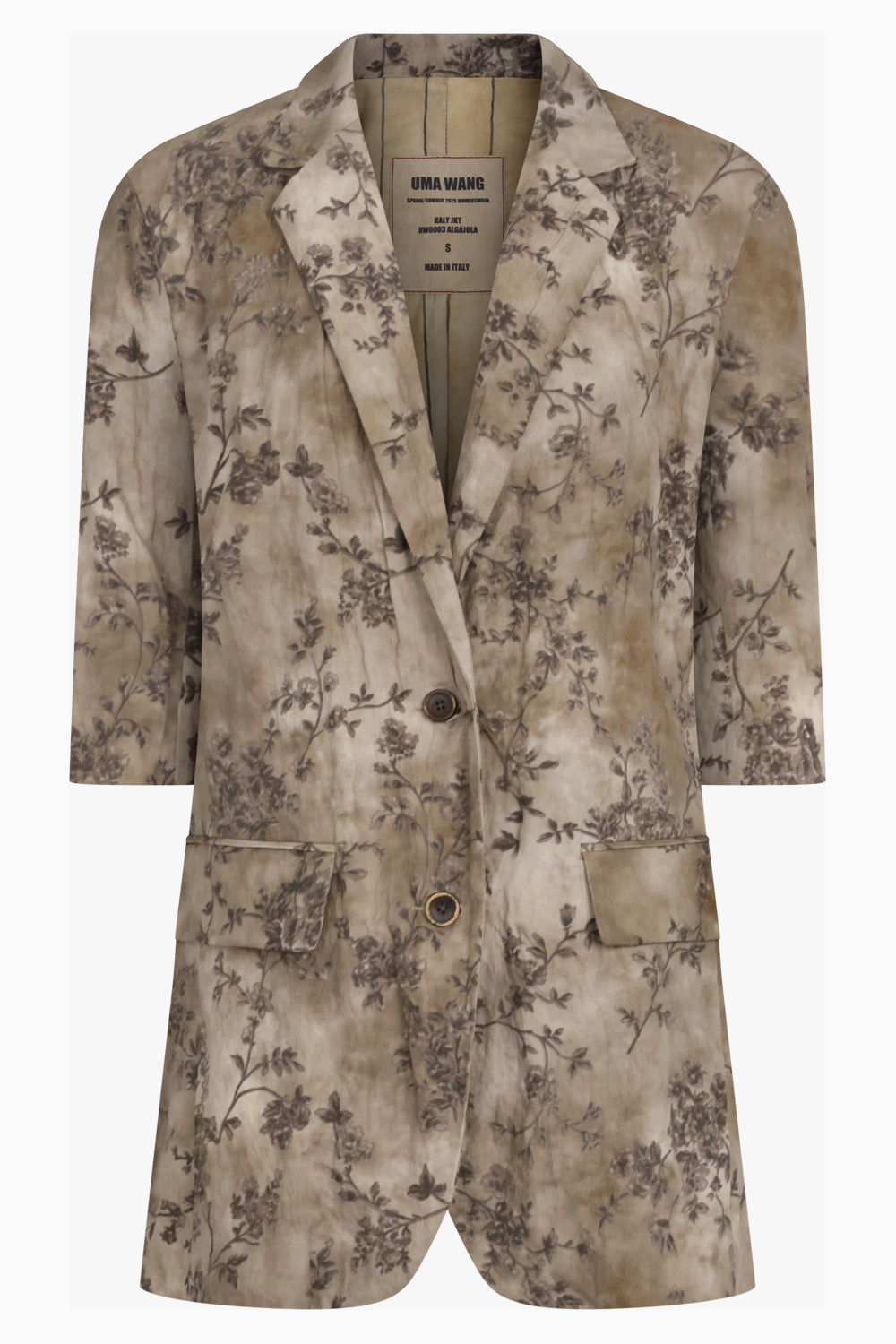 KALY FLORAL PRINT RELAXED CRINKLE JACKET | SMOKE WHITE/GREY - 1