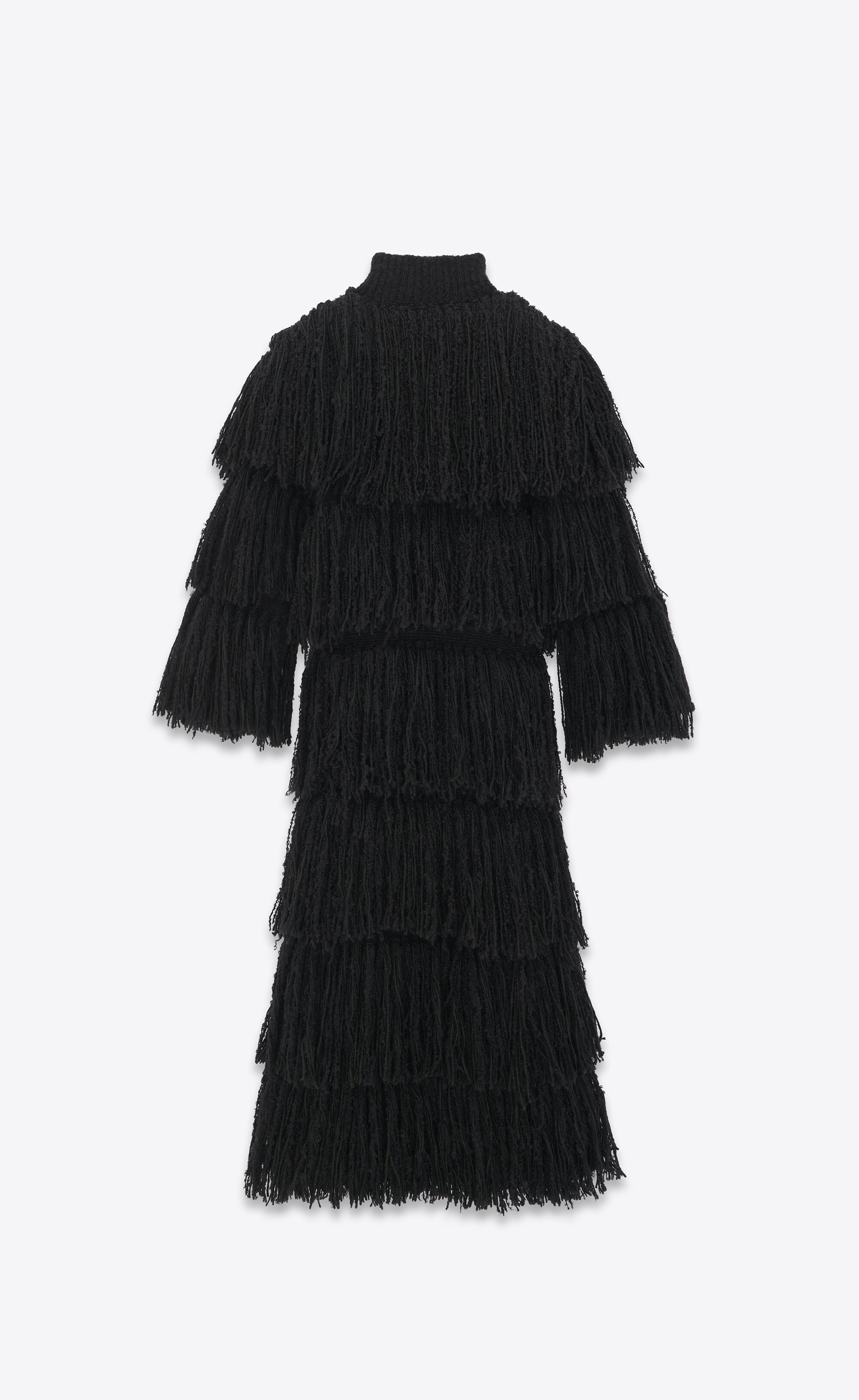 maxi cardigan in fringed knit - 2