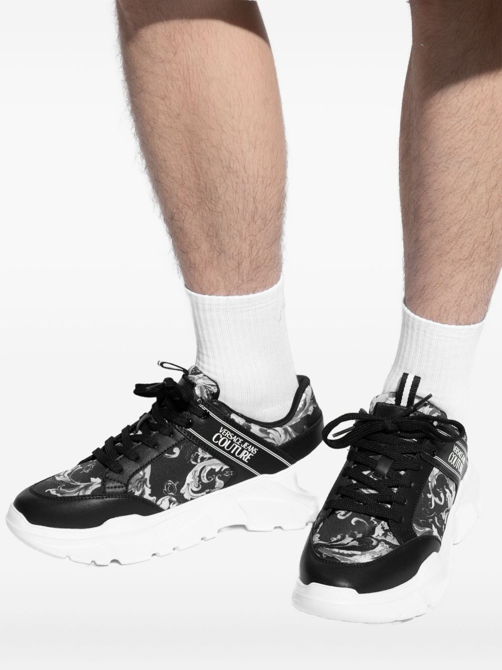 baroque-print sneakers - 4