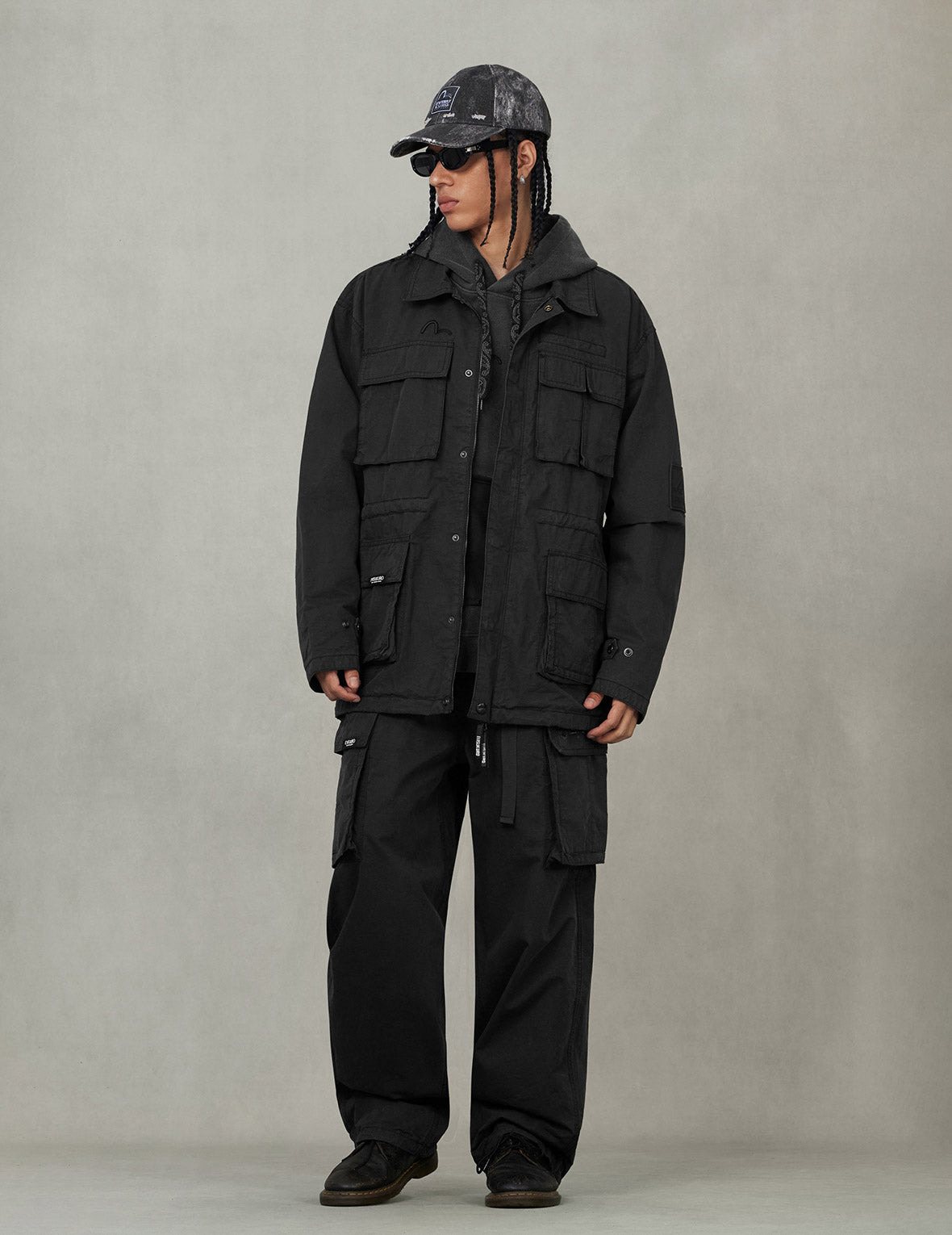 EVISUKURO Embroidery and Bio-washed Relax Fit Jacket - 7