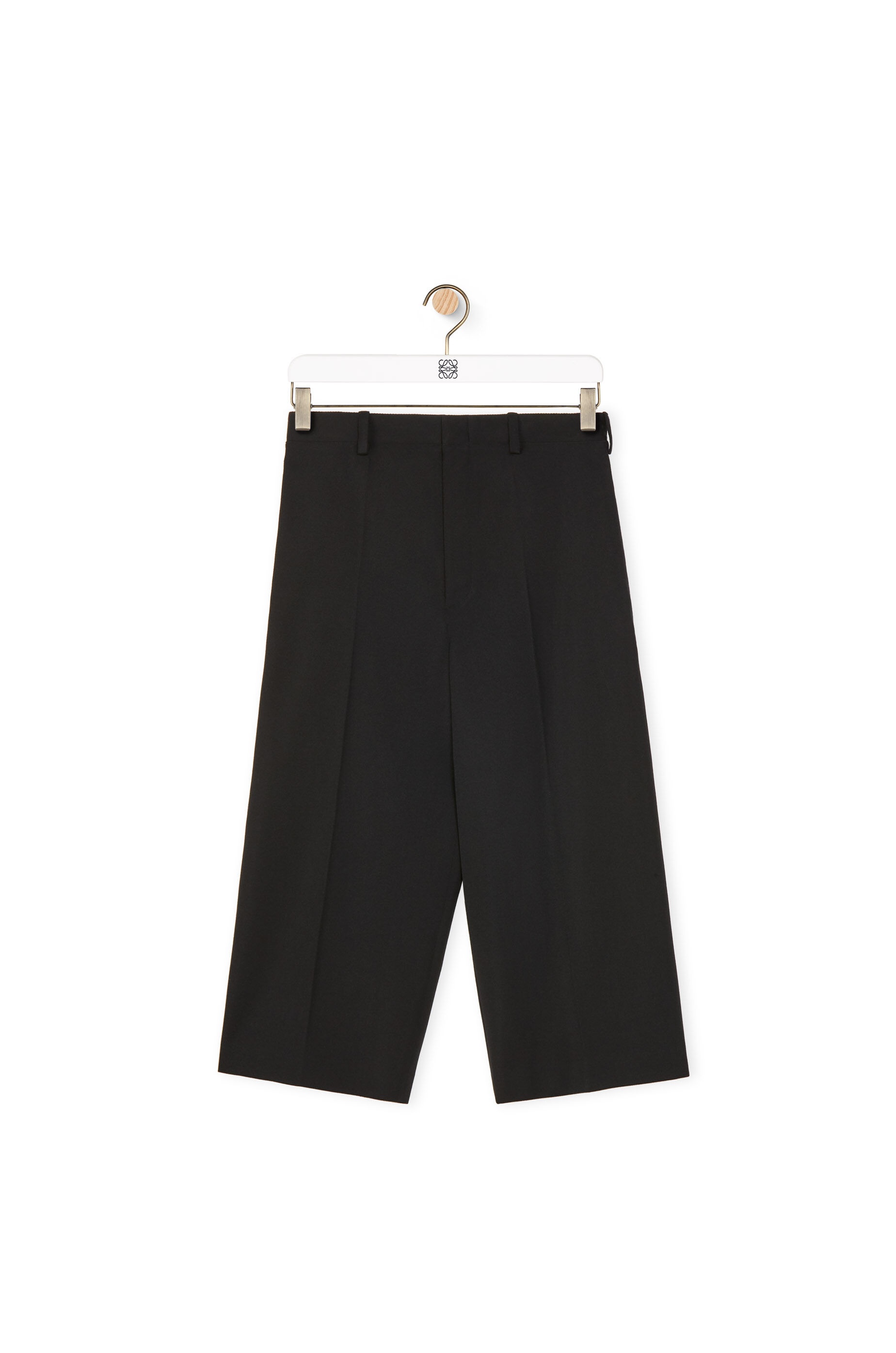 Cropped belted trousers in wool - 1