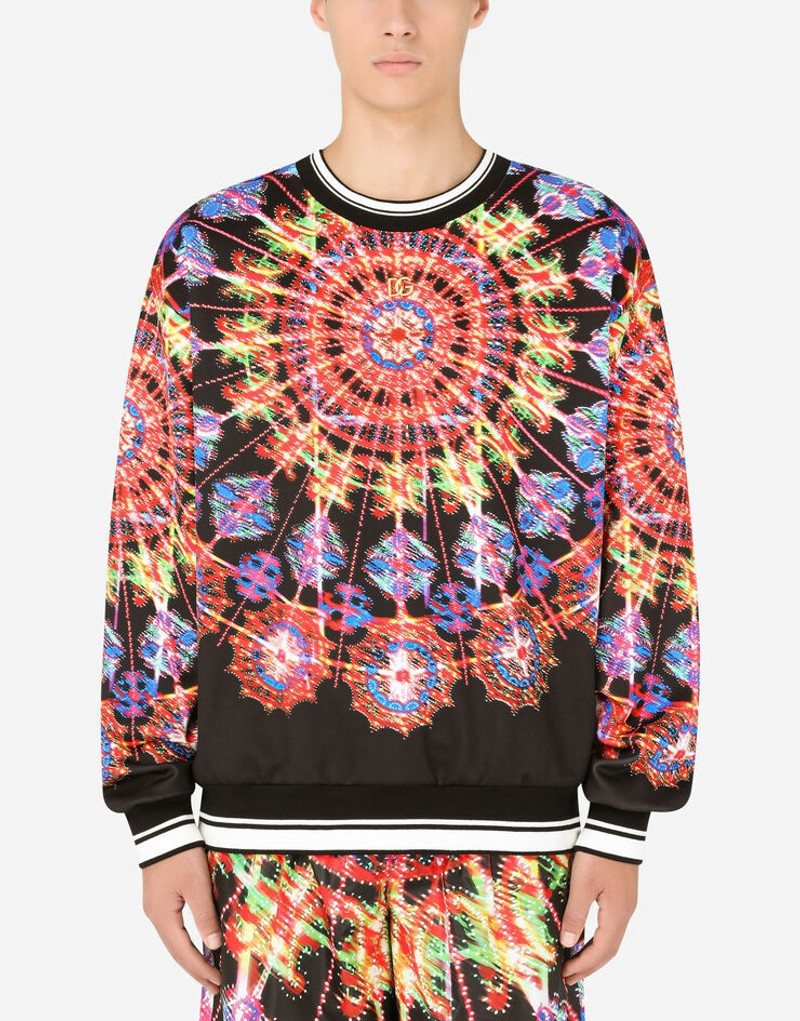 Dolce & Gabbana Illumination-print technical jersey sweatshirt outlook