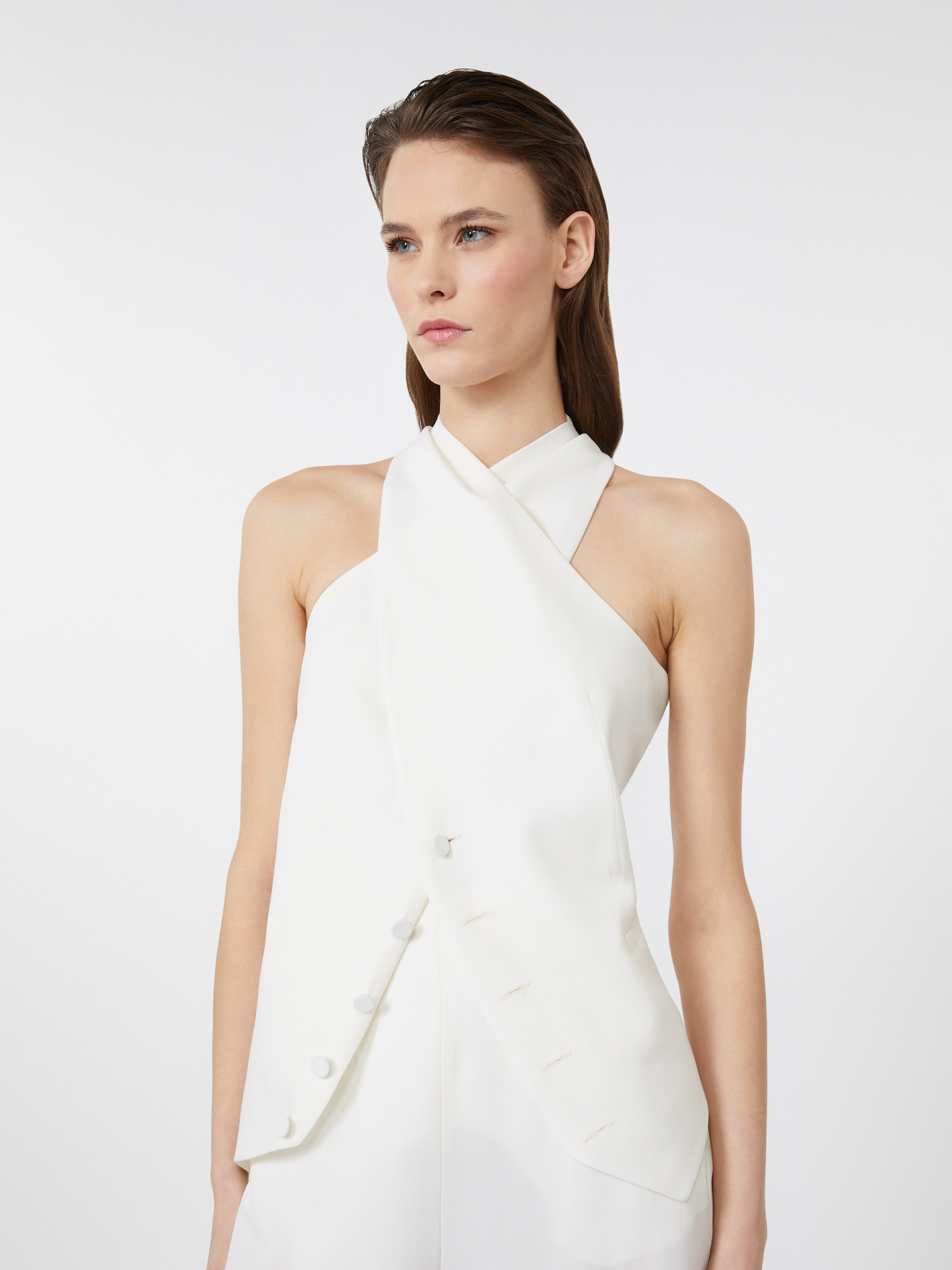 SELVA Wool gabardine and satin vest - 5