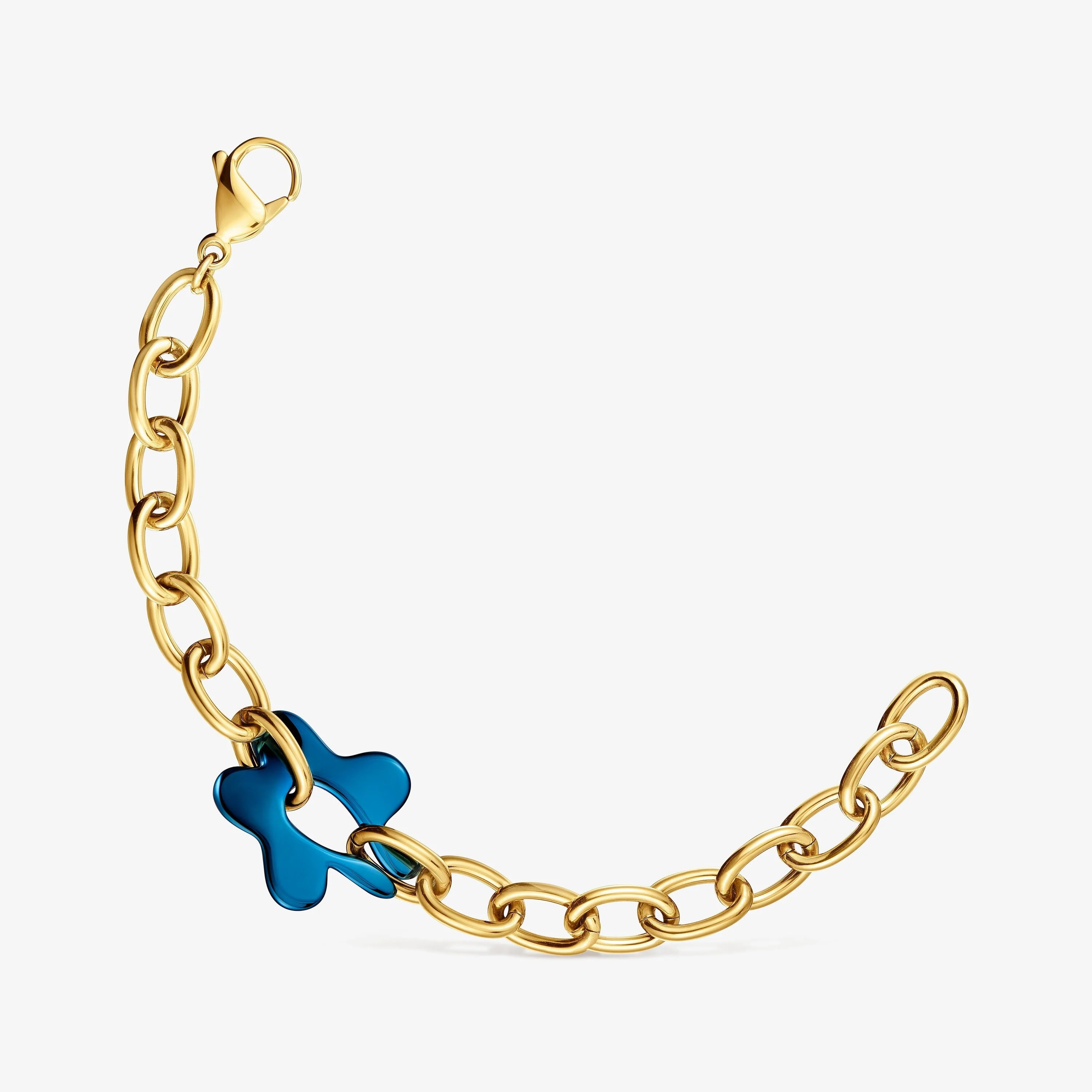 Blue and gold-colored steel flower Bracelet TOUS Strain - 1
