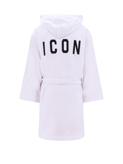 DSQUARED2 Cotton bathrobe with iconic embroidery on the back outlook