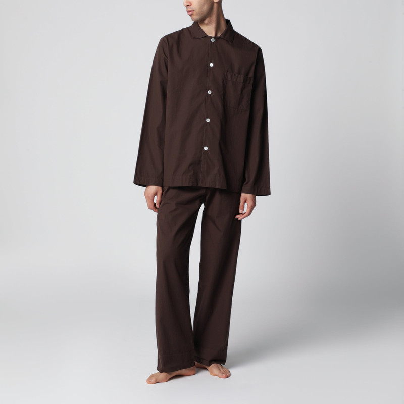 TEKLA Brown cotton pajama trousers outlook