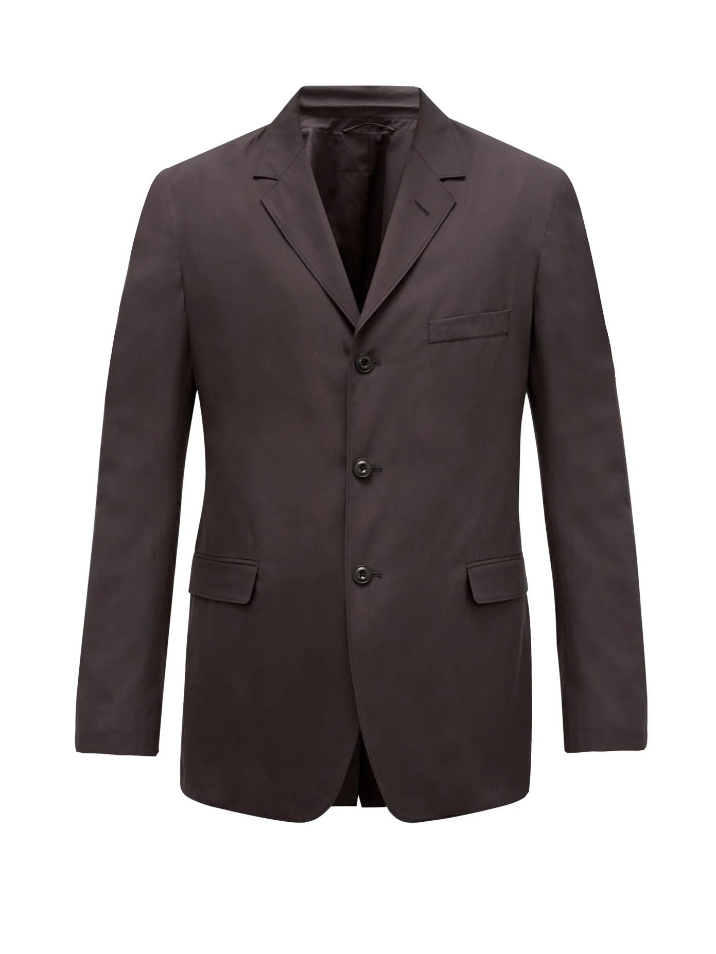 Single-breasted cotton-poplin blazer - 1