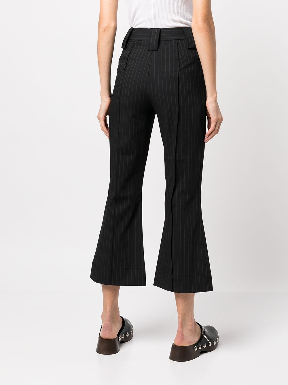 pinstripe-pattern flared trousers - 6