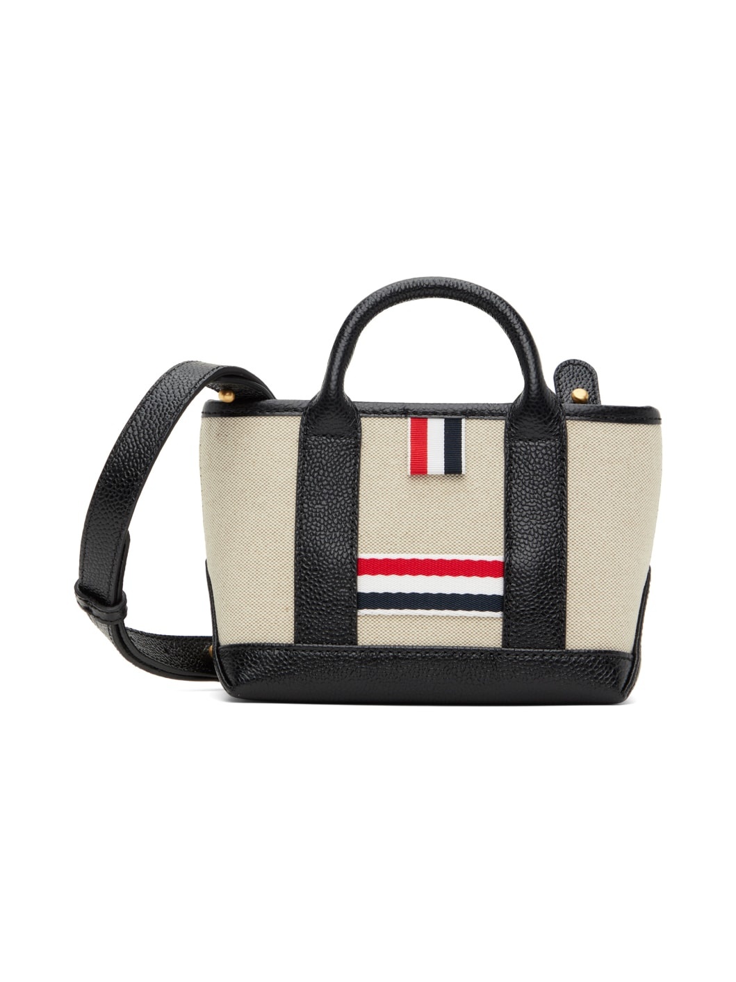 Black & Beige Cotton Canvas Mini Tool Tote - 1