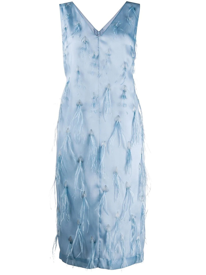 feather embroidery midi dress 1