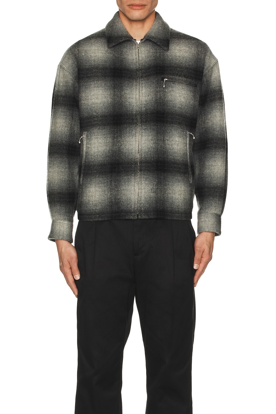 ジャケット・アウター WACKO MARIA OMBRE CHECK 50'S JACKET WACKO MARIA Ombre Check 50'S Jacket Type-2 in Gray | FWRD