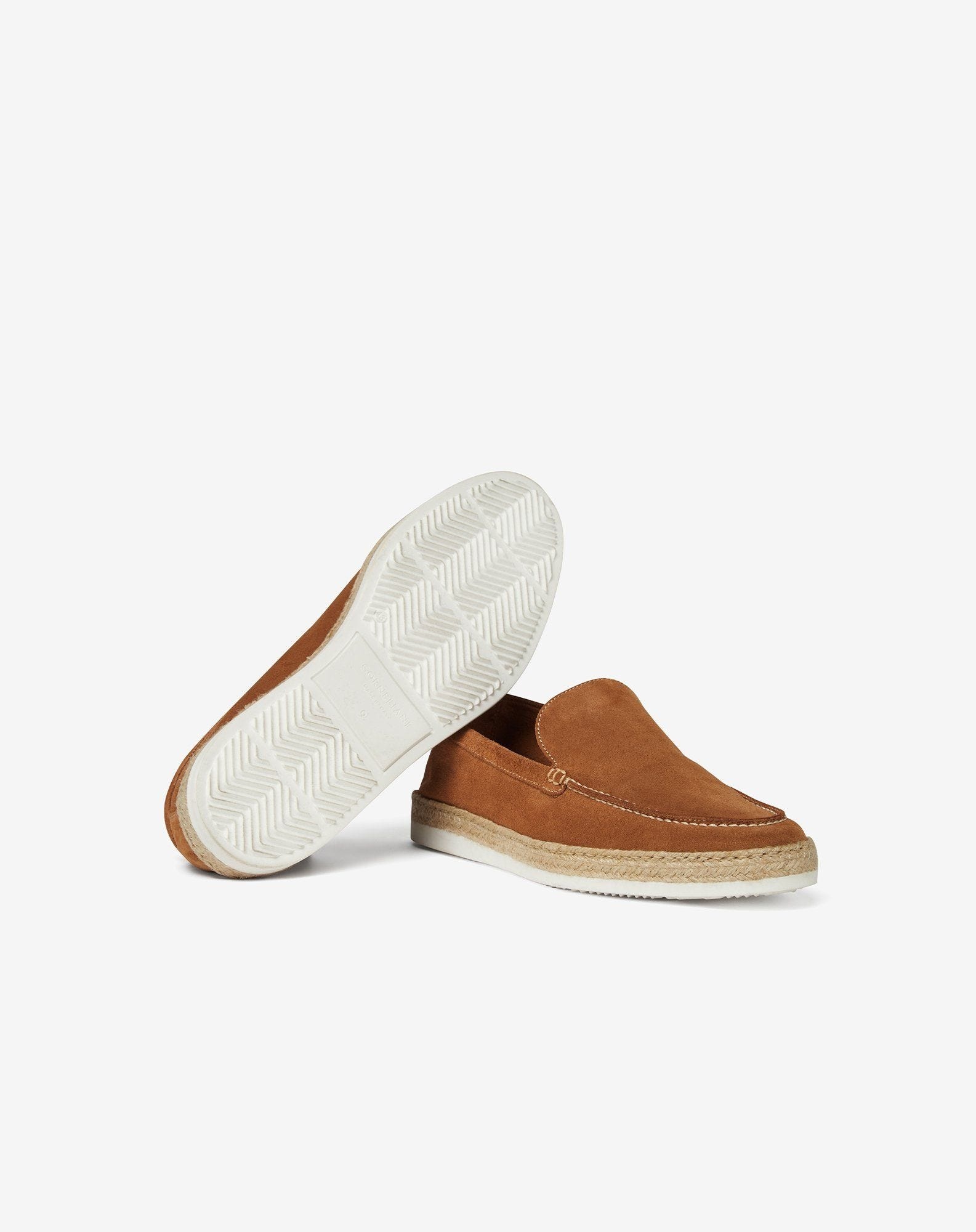 Tobacco-brown suede slip-on loafers - 4