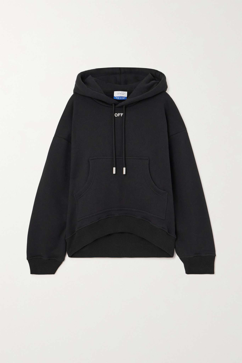Embroidered cotton-jersey hoodie - 1