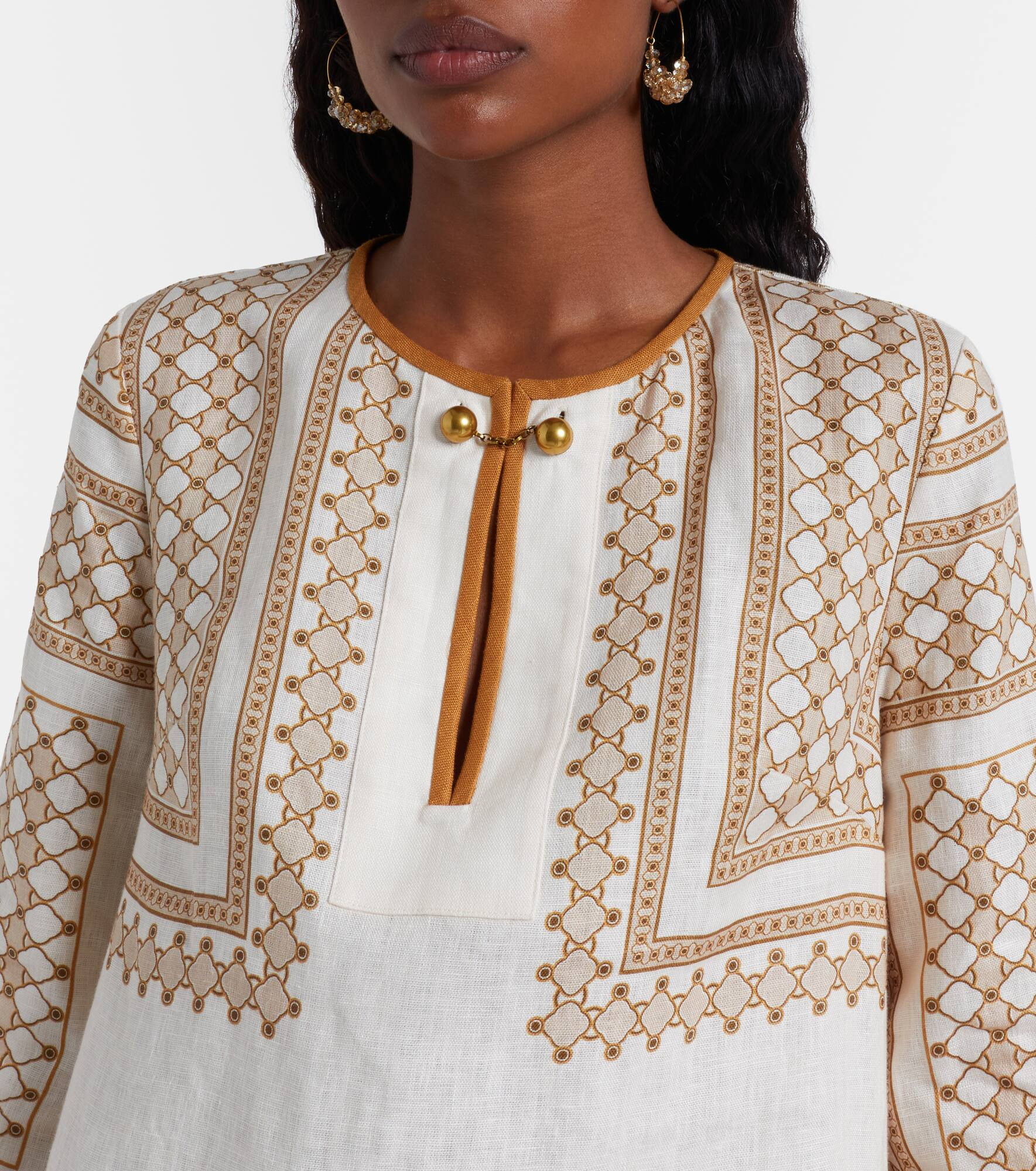 Printed linen tunic - 4