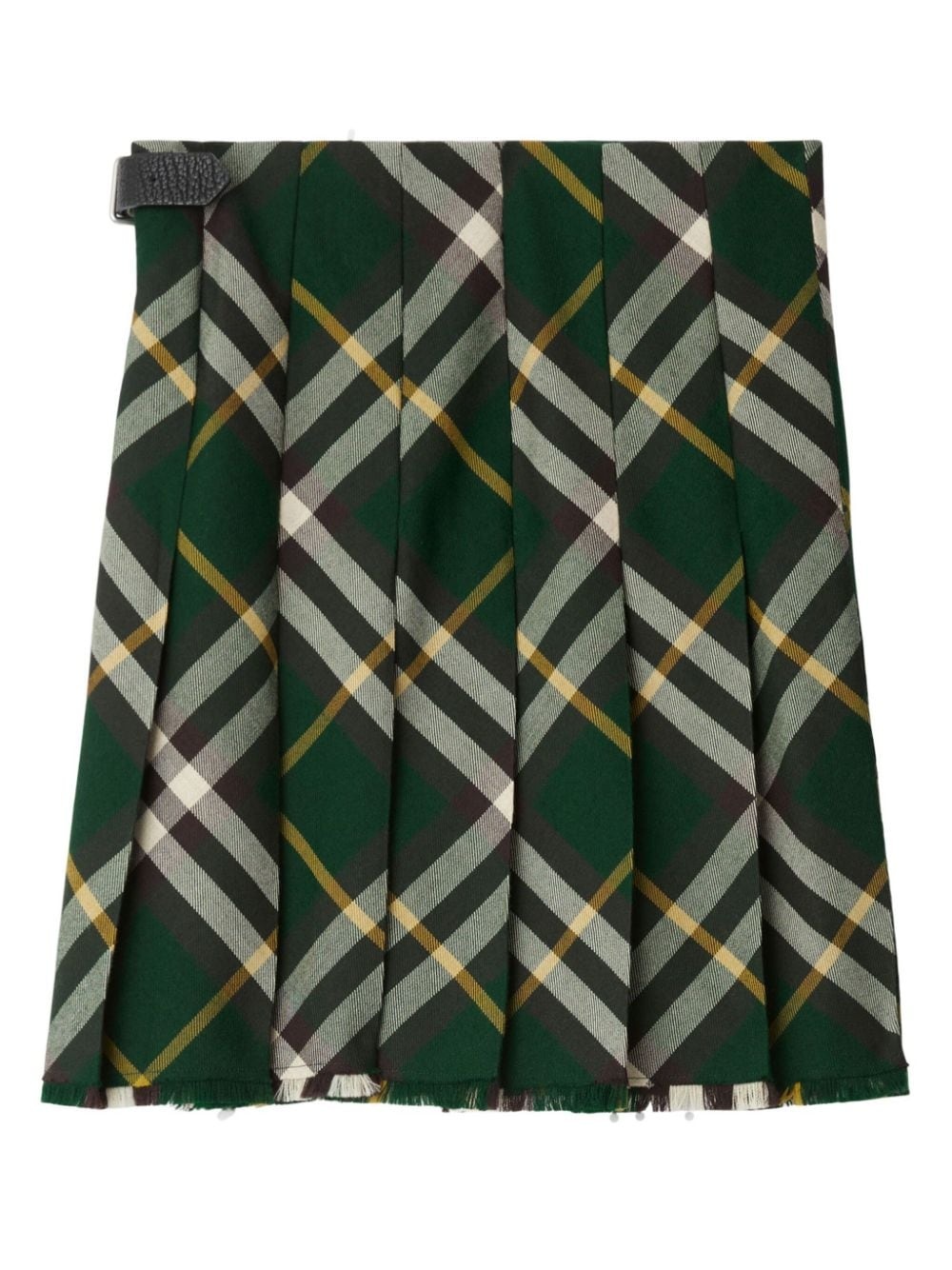 check-pattern wool skirt - 2