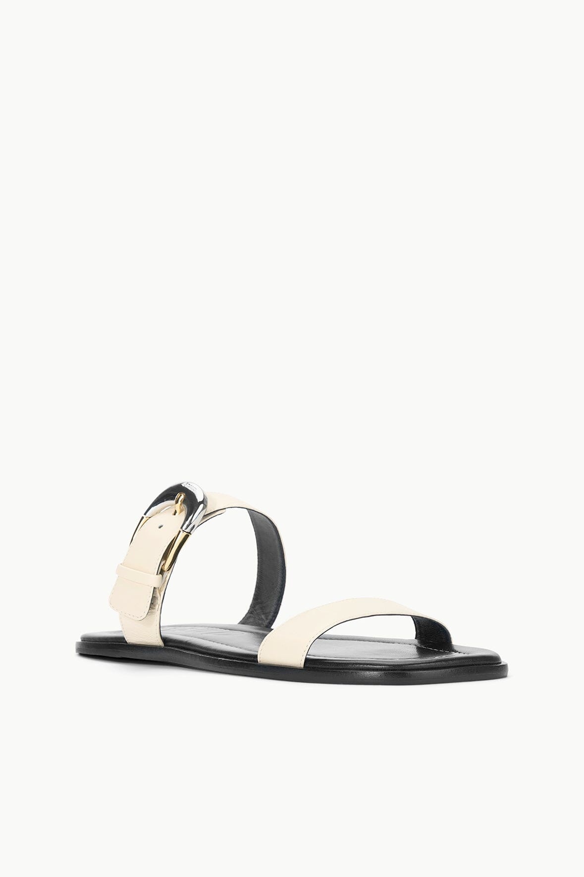 STAUD HARLOW FLAT SANDAL CREAM - 3