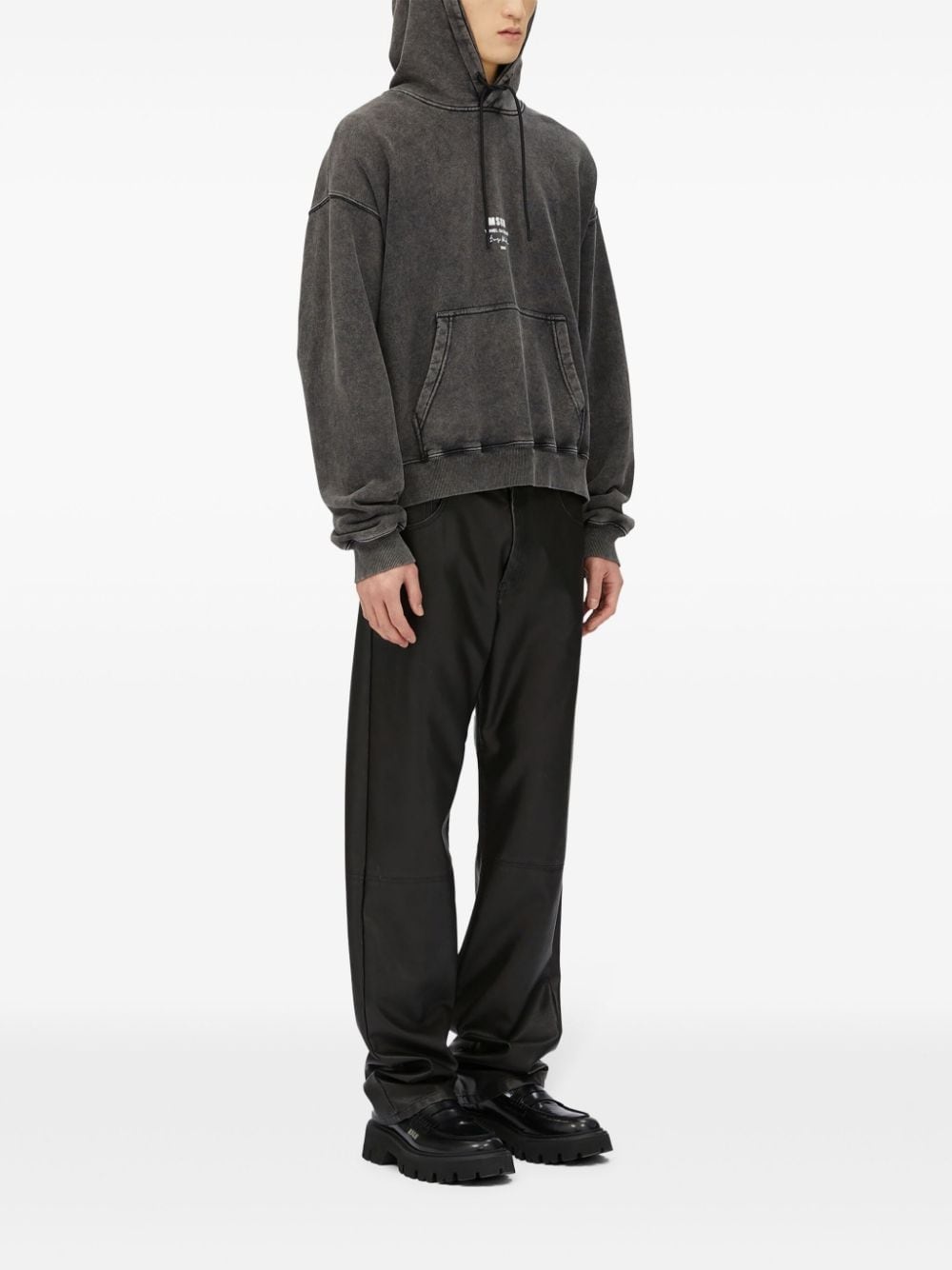 helmet print drawstring hoodie - 2