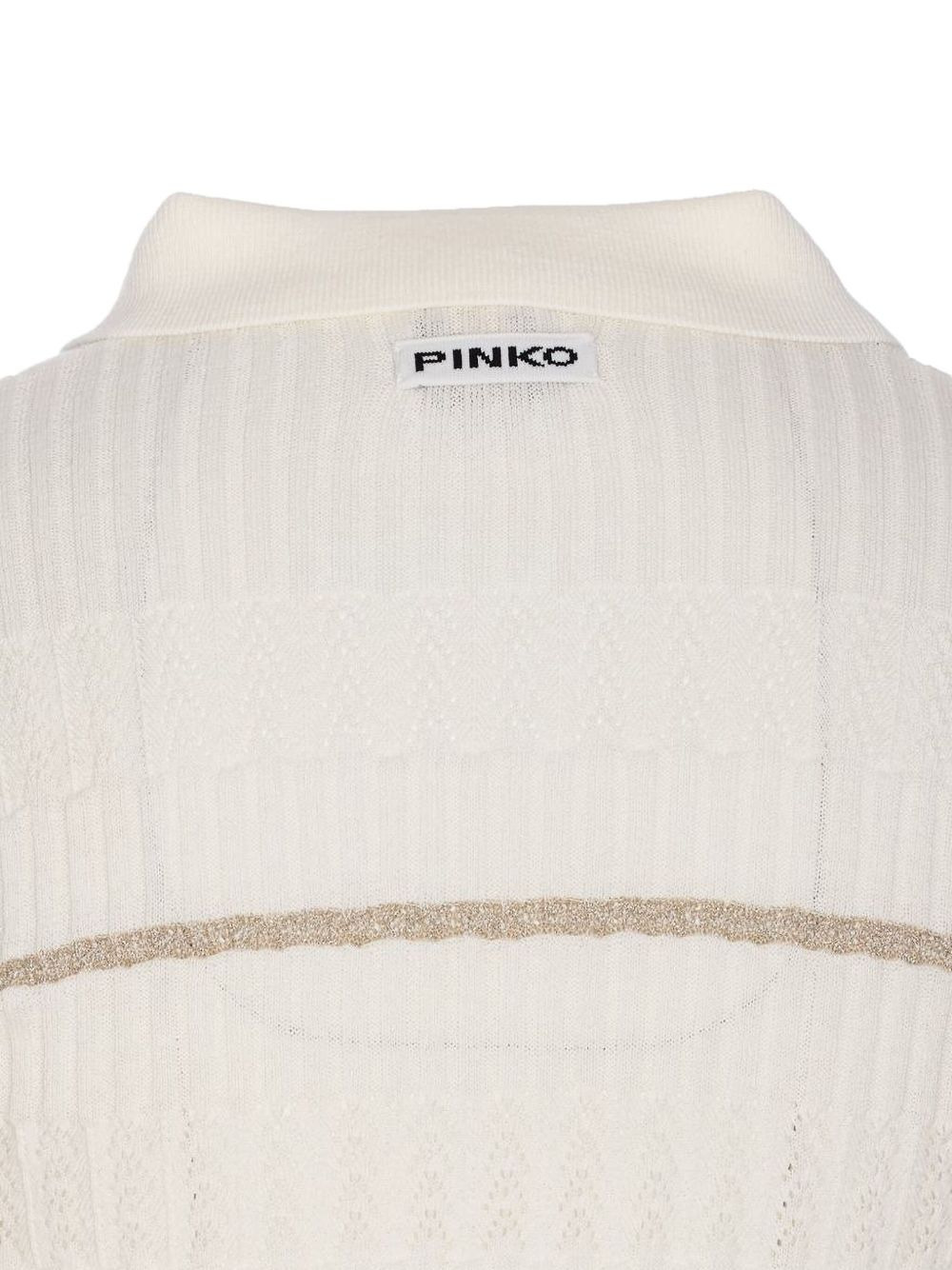 stripe-ribbed polo top - 3