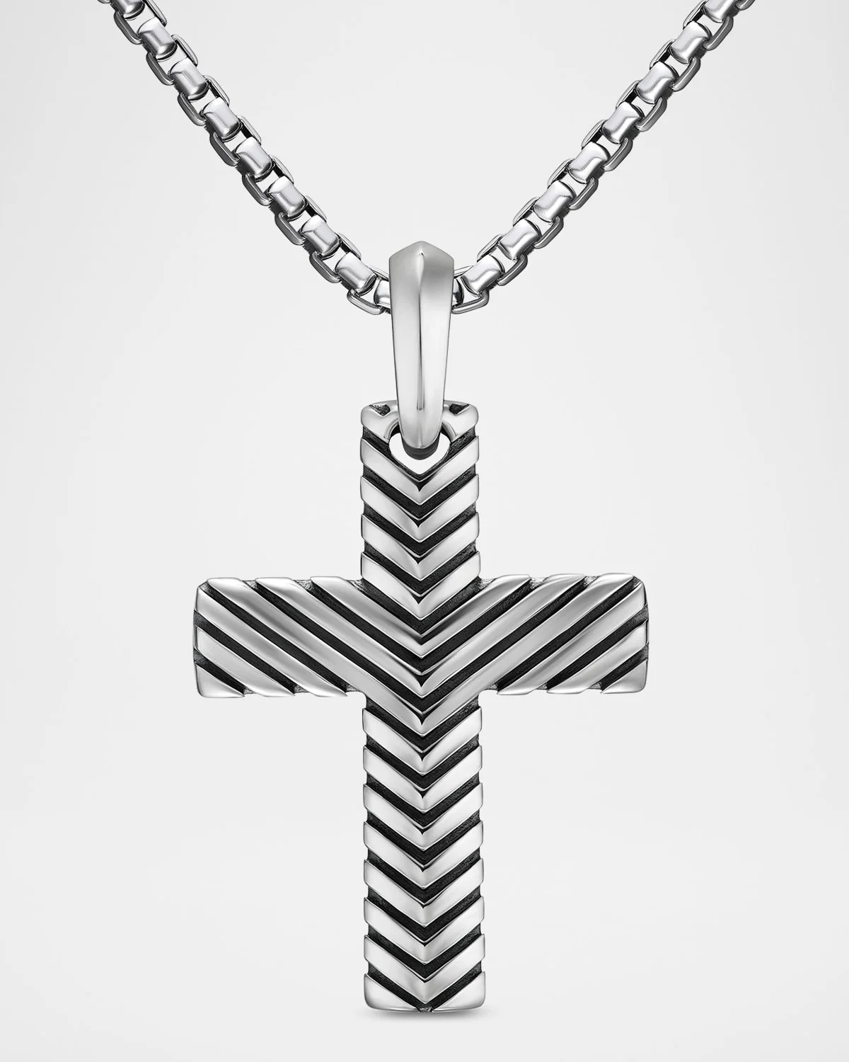 Men's Chevron Cross Enhancer in Silver, 36mm - 1