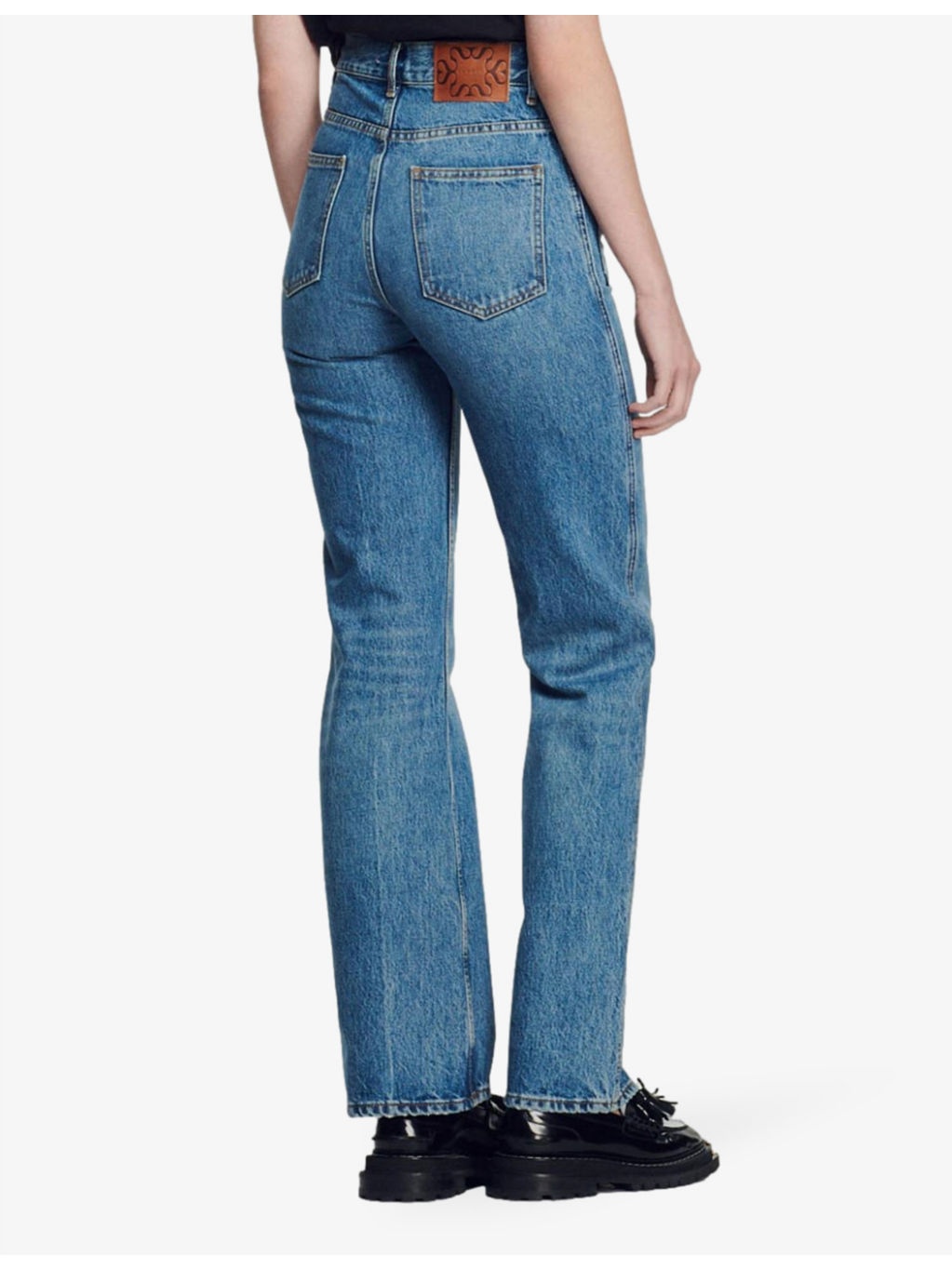 Patch-pocket flared high-rise jeans - 4