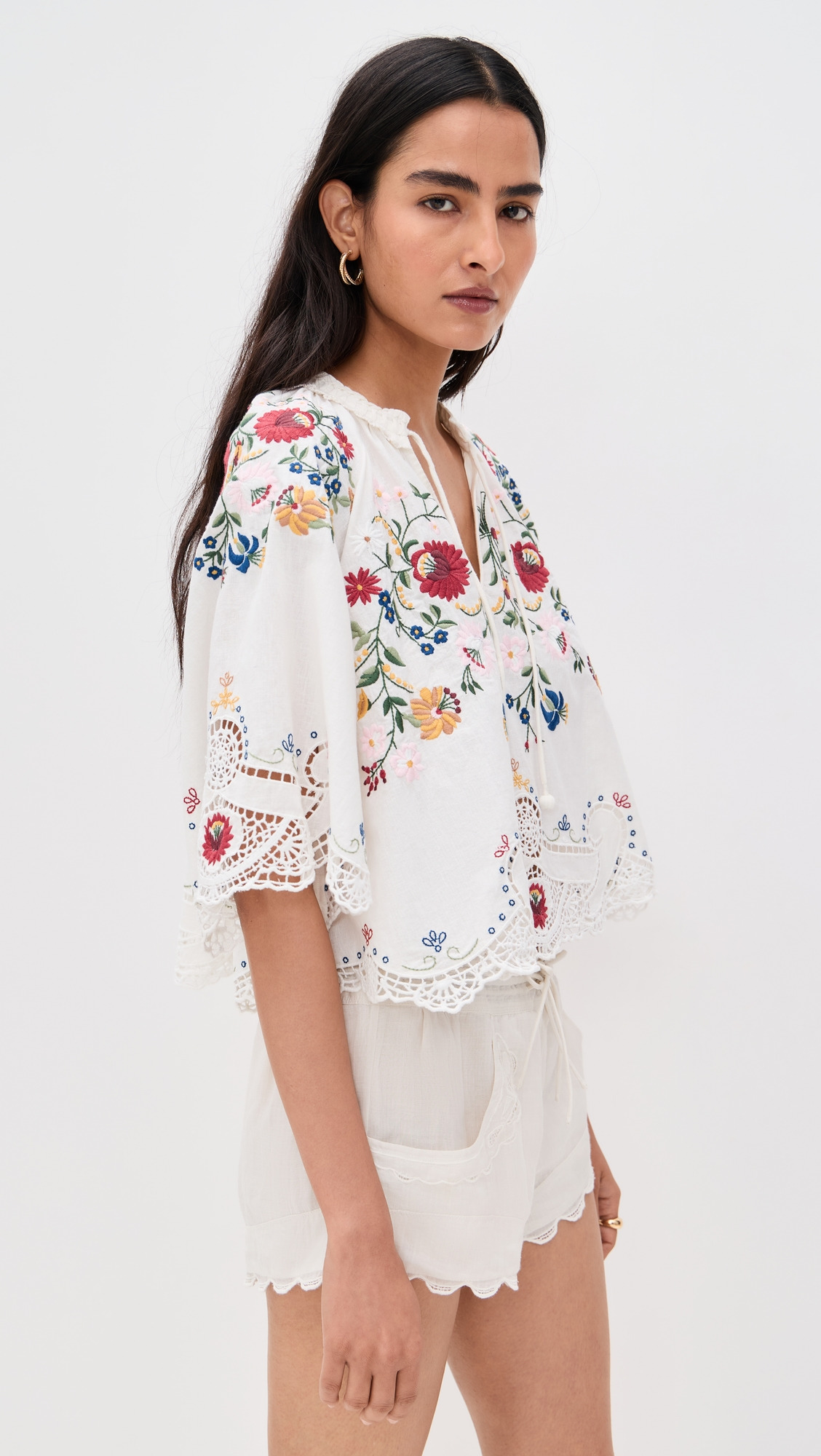 Celia Embroidery Short Sleeve Top - 3