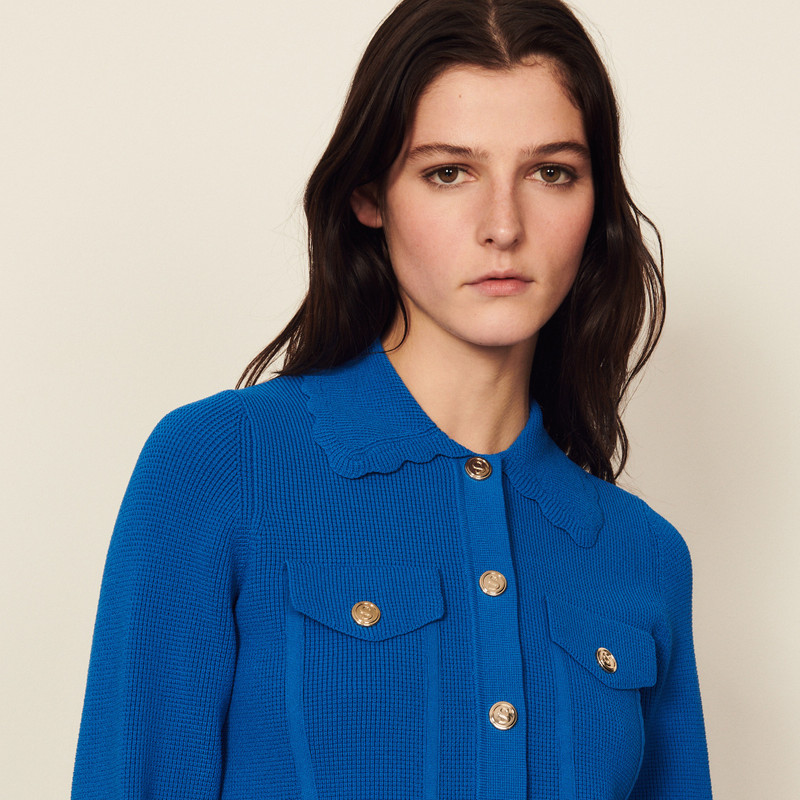 Sandro Fancy stitch knitted cardigan outlook