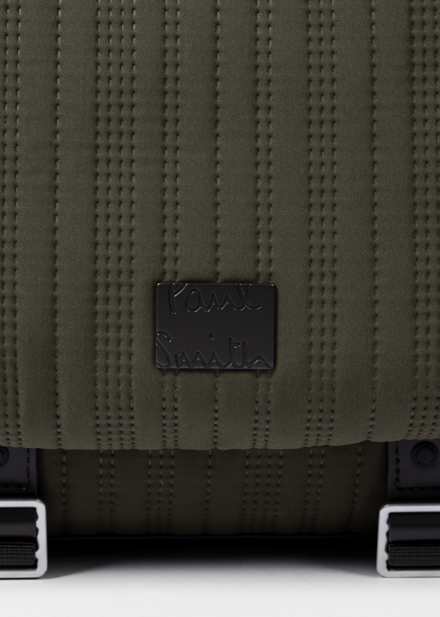 Khaki Quilted Backpack - 7