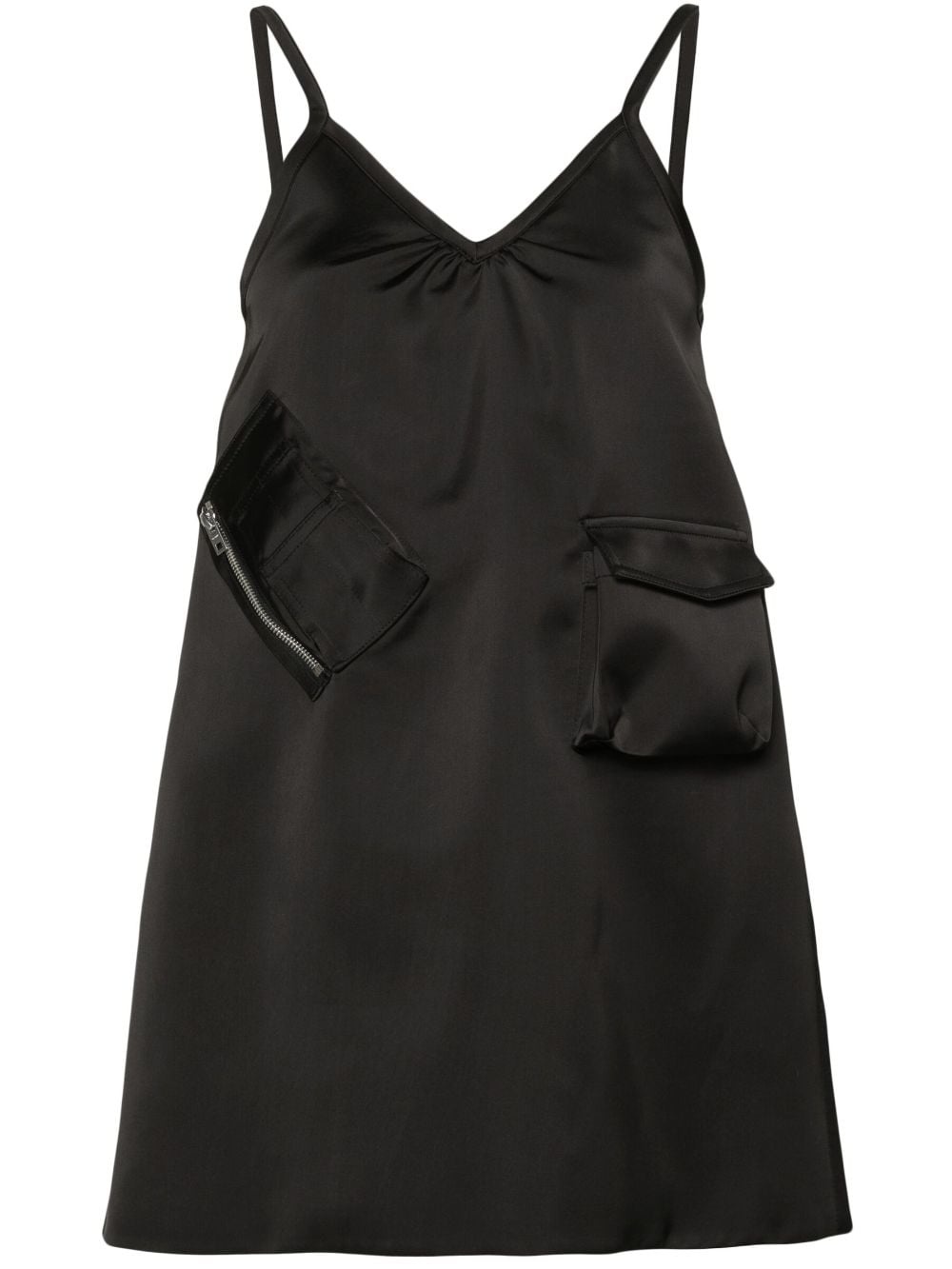 V-neck satin minidress - 1