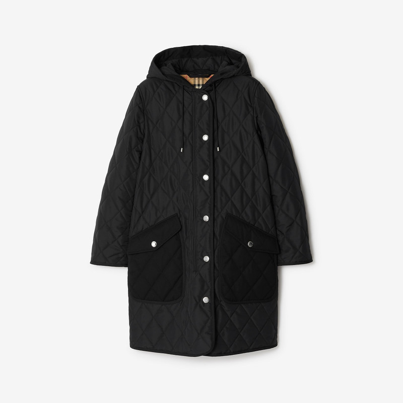 Quilted Nylon Hooded Coat 1