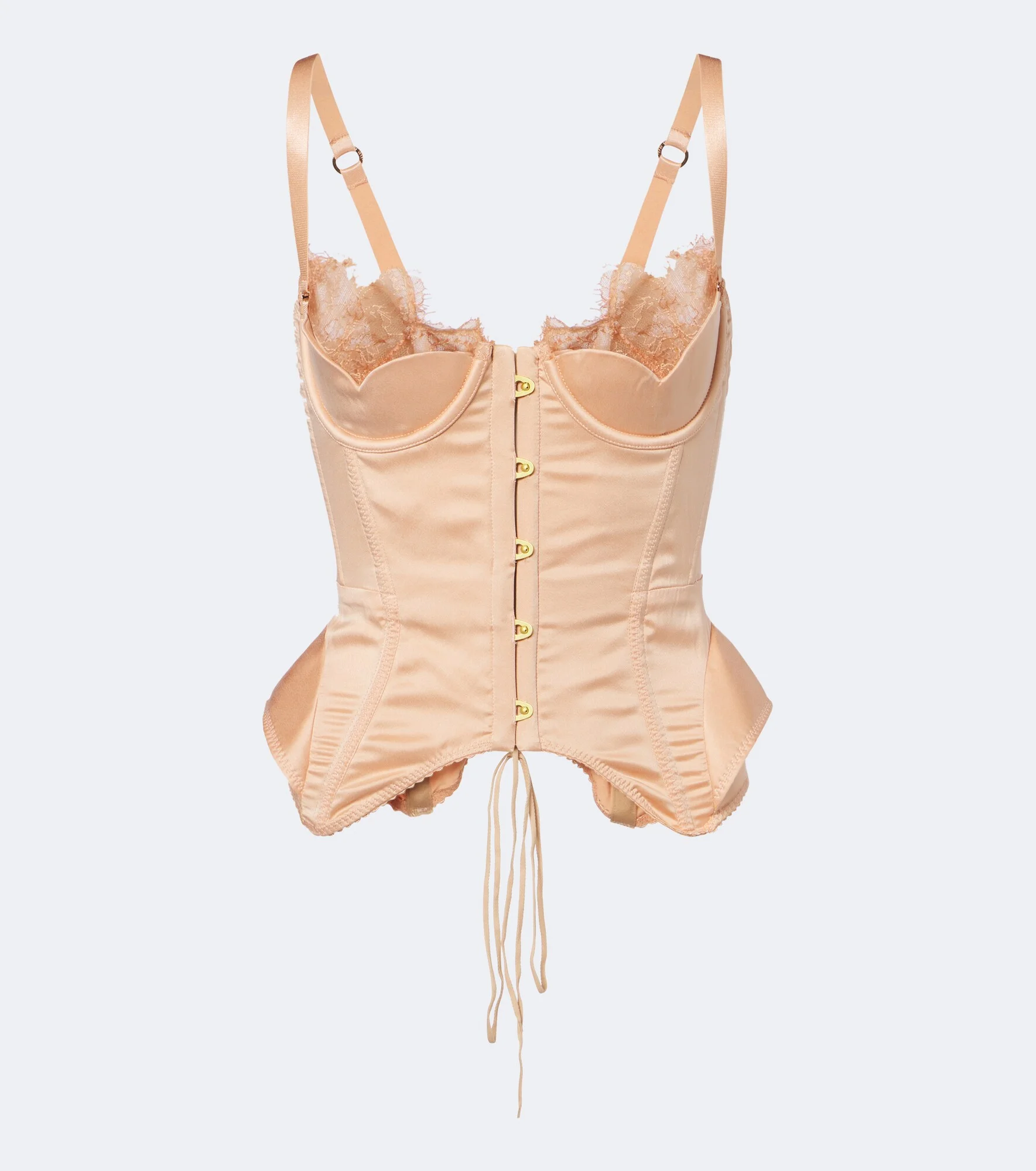 Larya lace-trimmed silk-blend corset - 1