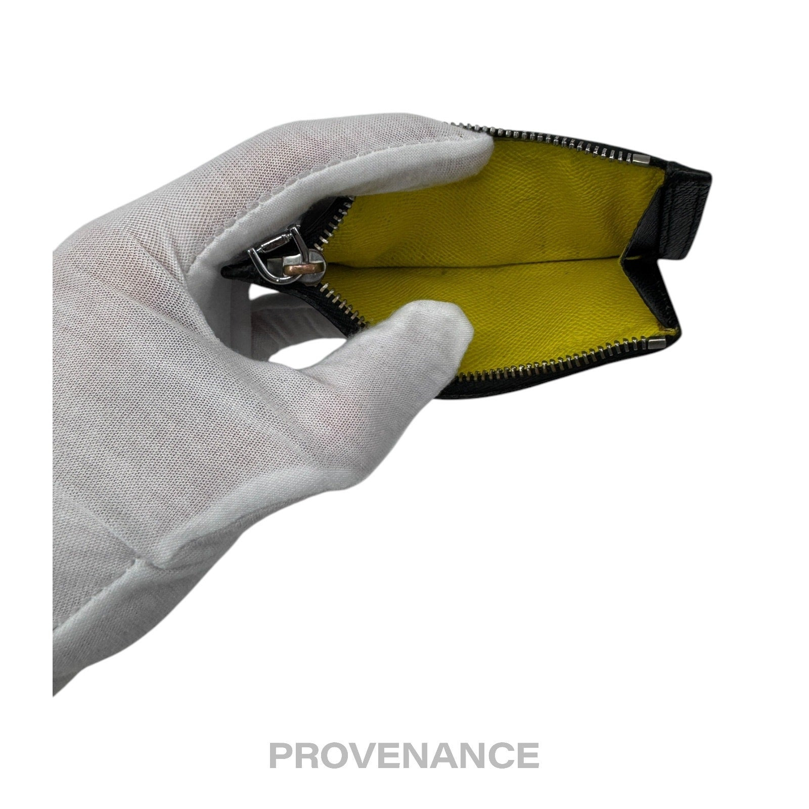 Givenchy Vertical Card Holder Wallet - Black Yellow - 9